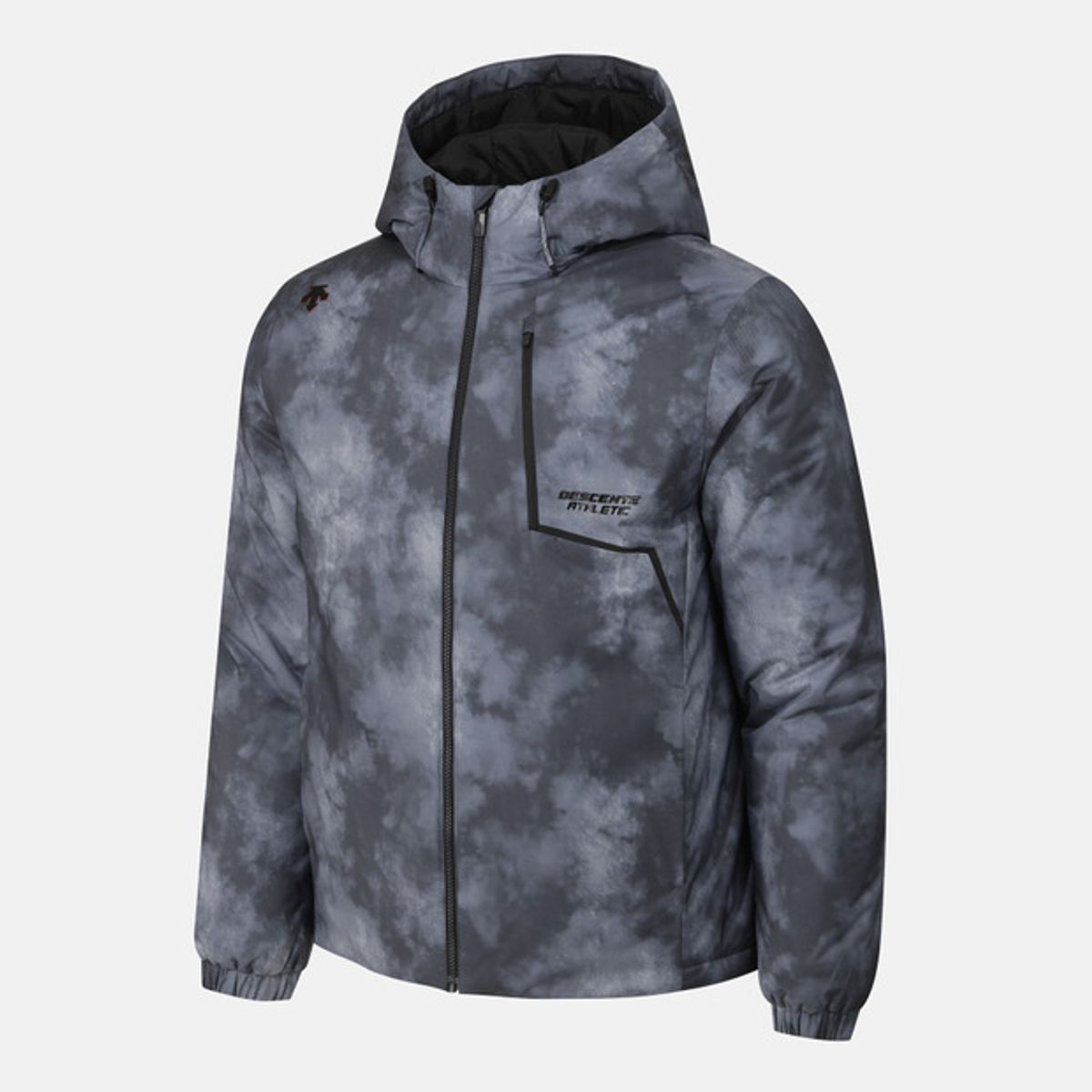데상트(DESCENTE) 트레이닝 후드형 패딩 자켓 패턴 SR121TPD12