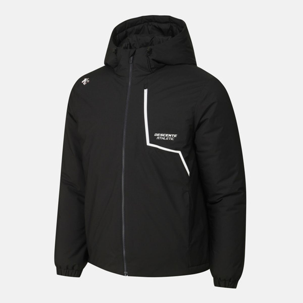 데상트(DESCENTE) 트레이닝 후드형 패딩 자켓 블랙 SR121TPD12