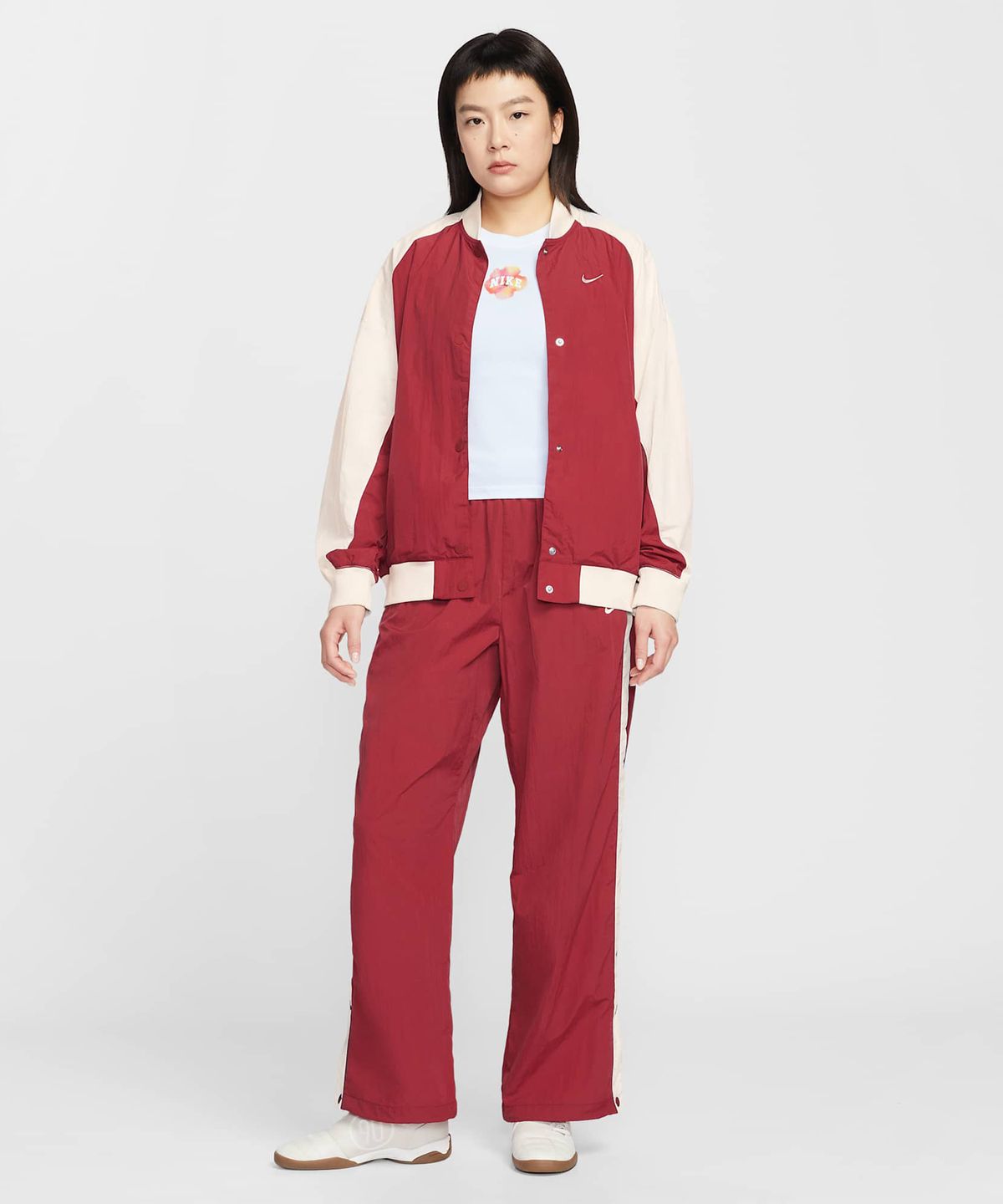 나이키(NIKE) 스포츠웨어 오버사이즈 바시티 재킷 W - 팀 크림슨:초크 / IF0333-613