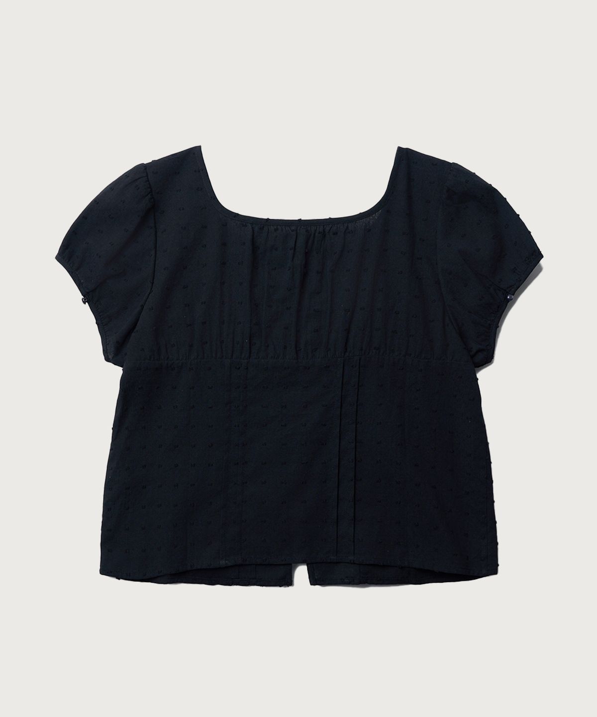 튜드먼트(TTUDEMENT) POLKA DOT PUFF SLEEVE BLOUSE_BLACK