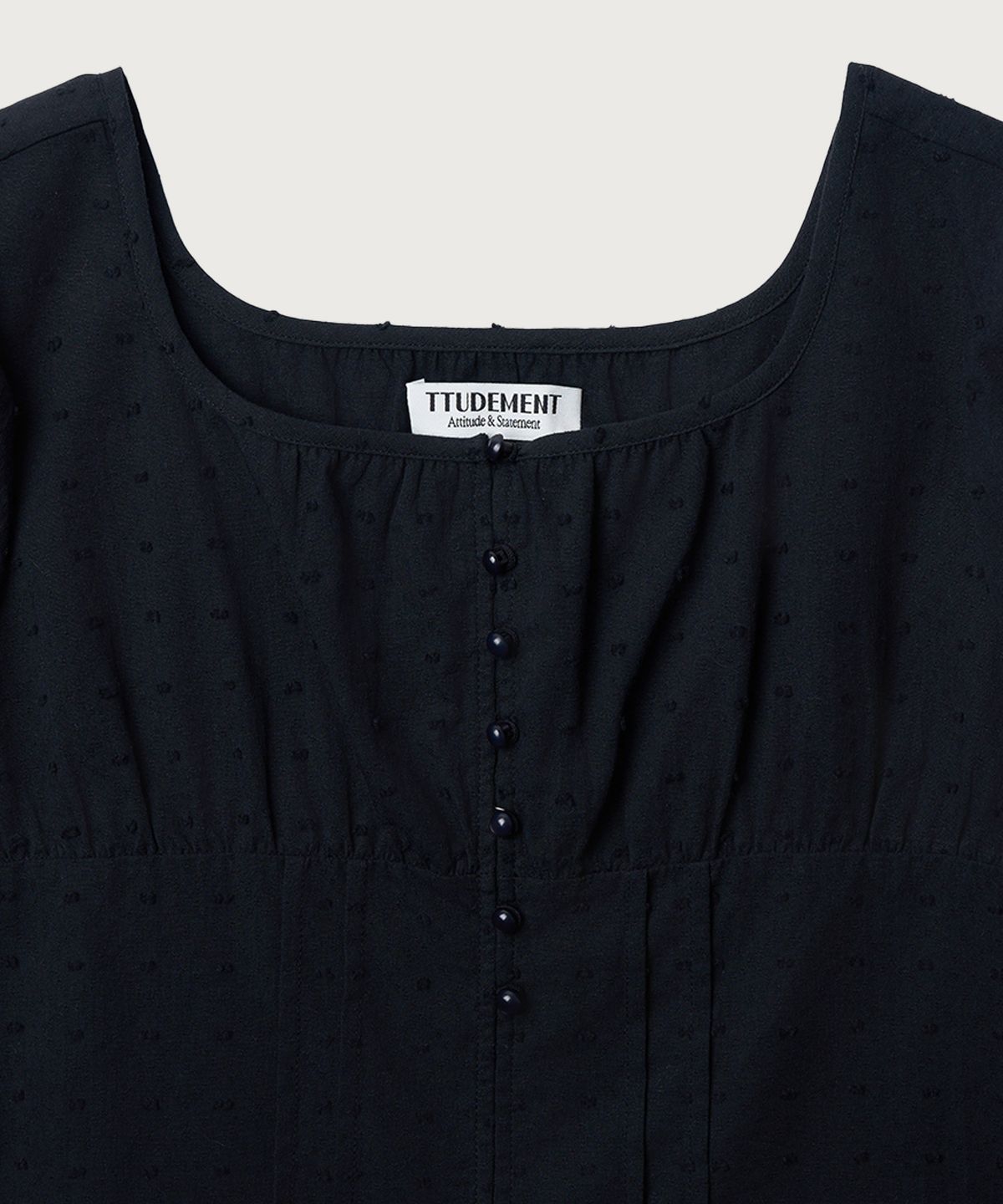 튜드먼트(TTUDEMENT) POLKA DOT PUFF SLEEVE BLOUSE_BLACK