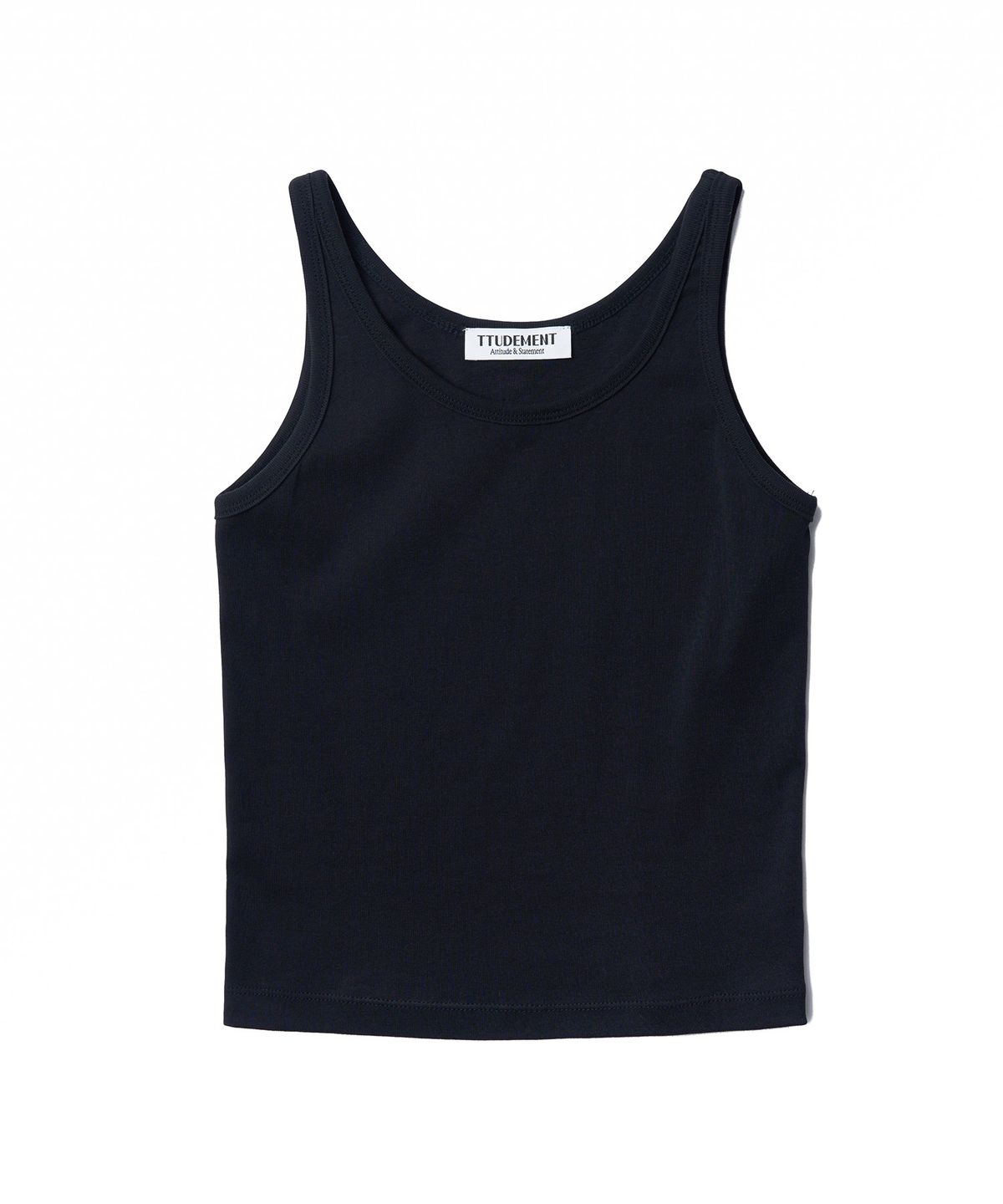튜드먼트(TTUDEMENT) 50s EMBROIDERED SLEEVELESS T-SHIRT_BLACK