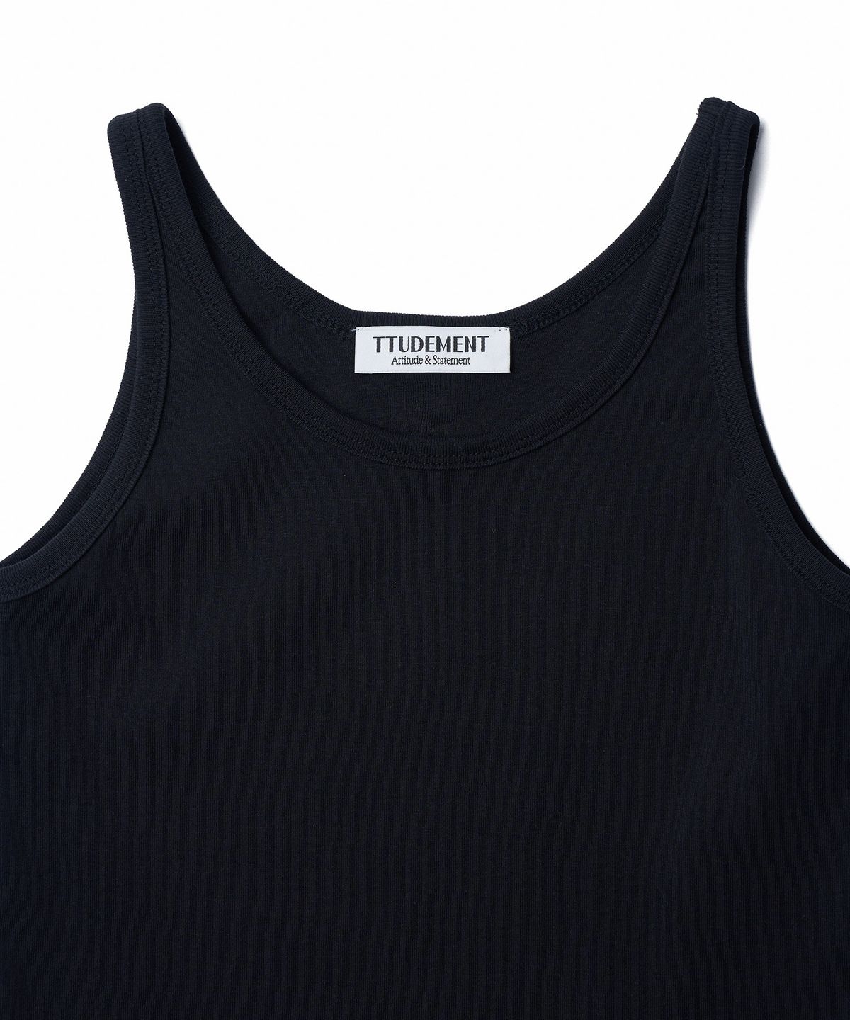 튜드먼트(TTUDEMENT) 50s EMBROIDERED SLEEVELESS T-SHIRT_BLACK