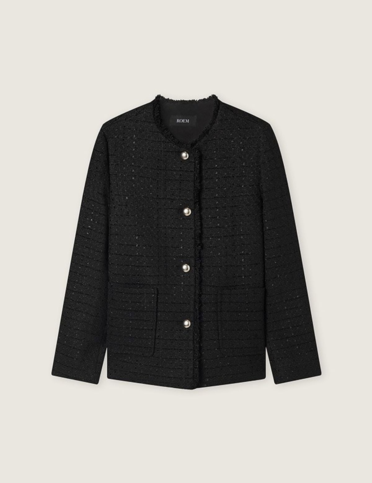 로엠(ROEM) 미디 트위드 자켓 (BLACK) RMJKG12S11