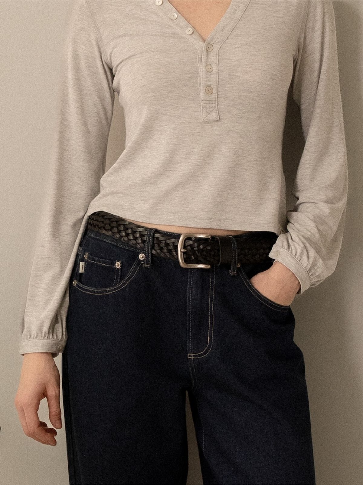 글로니(GLOWNY) G CLASSIC BRAIDED BELT (BLACK)