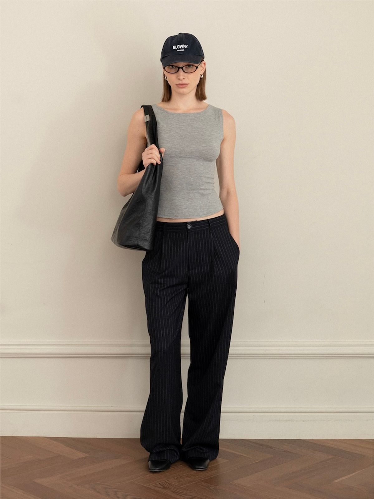 글로니(GLOWNY) G LEATHER SHOULDER BAG (BLACK)