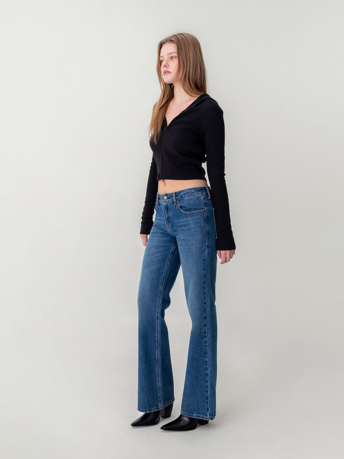 글로니(GLOWNY) THE RODEO JEANS (MID BLUE)