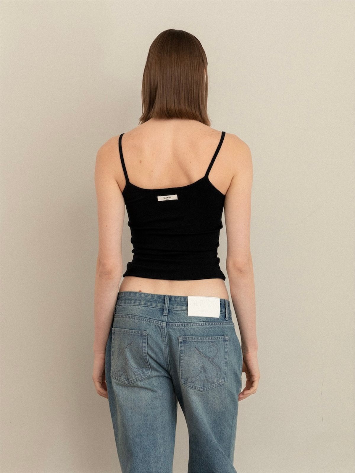 글로니(GLOWNY) G CLASSIC KNIT CAMISOLE (BLACK)