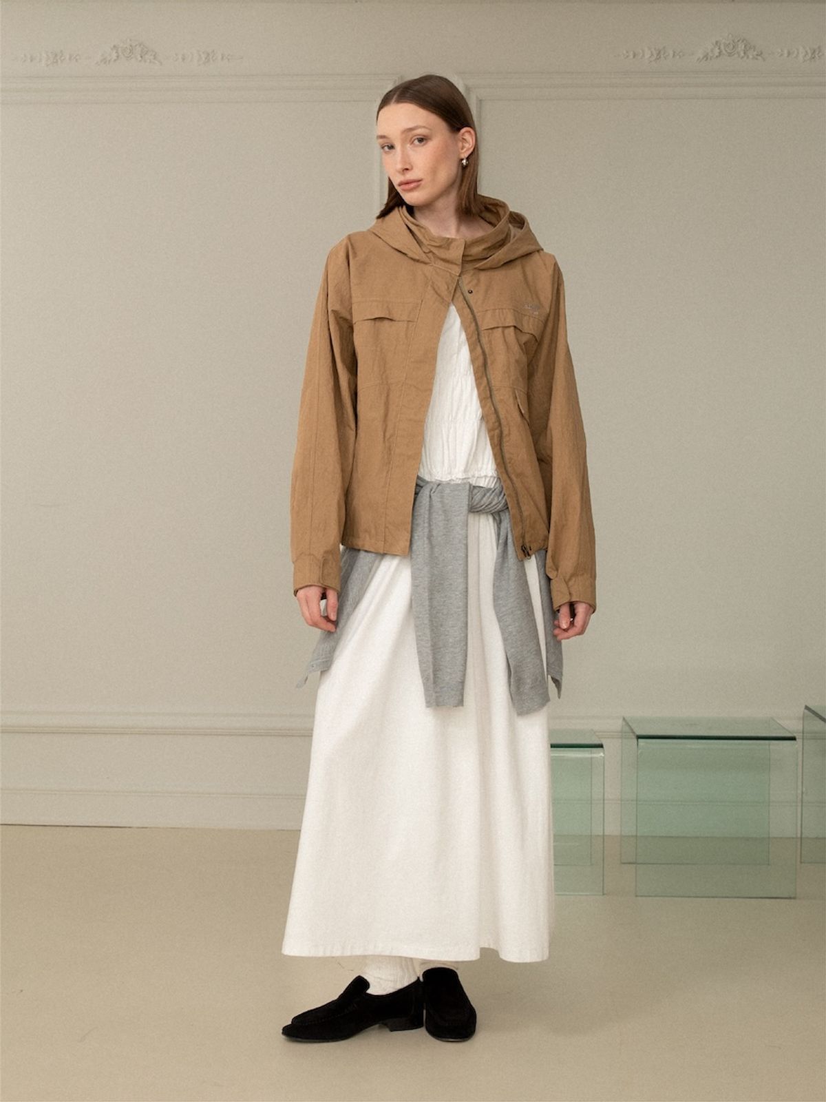 글로니(GLOWNY) G PACKABLE HOOD JACKET (BROWN)