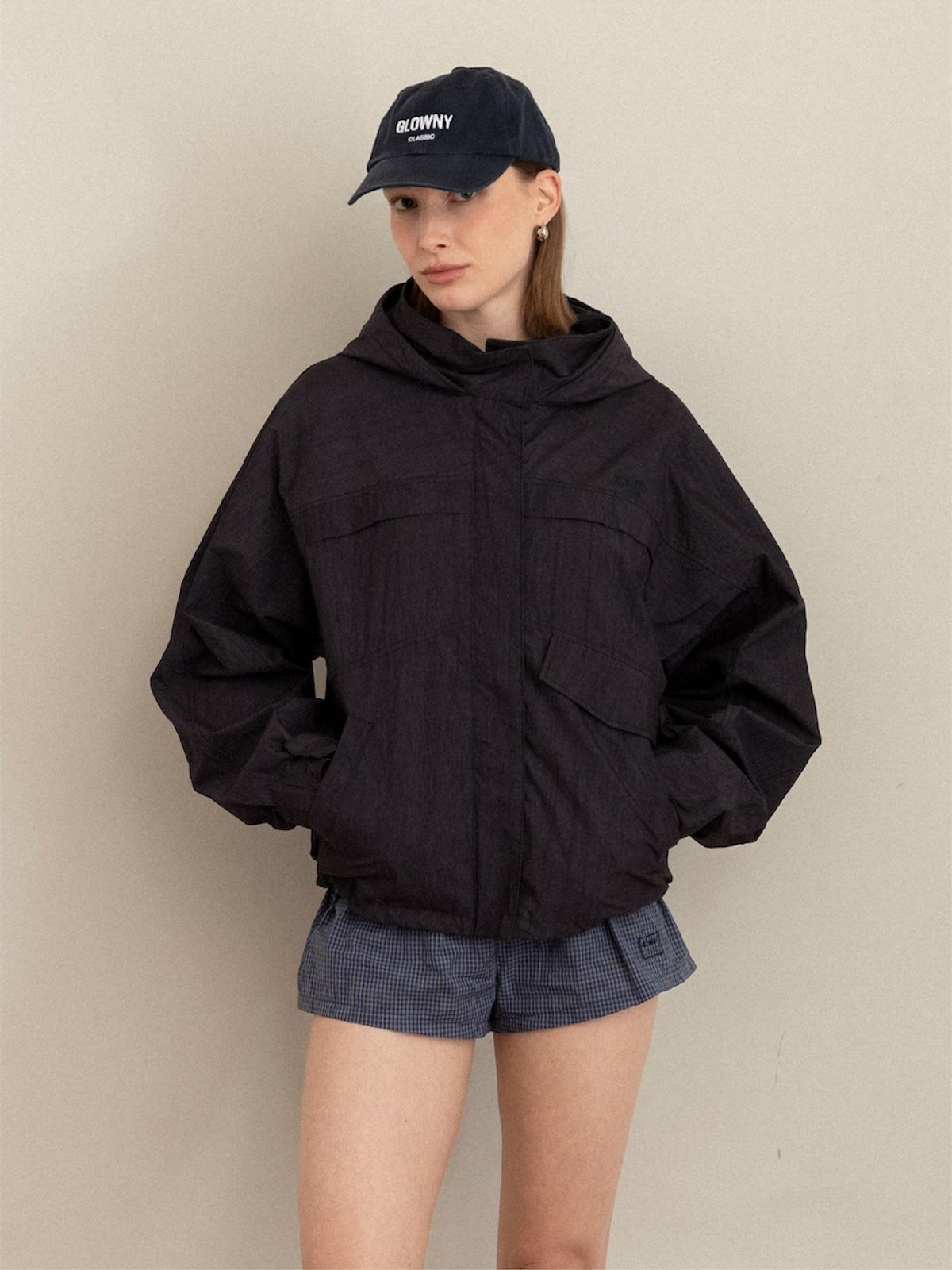 글로니(GLOWNY) G PACKABLE HOOD JACKET (NAVY)