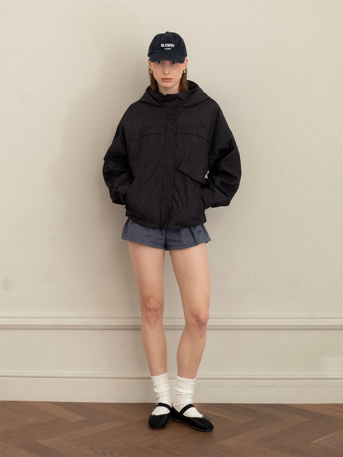 글로니(GLOWNY) G PACKABLE HOOD JACKET (NAVY)
