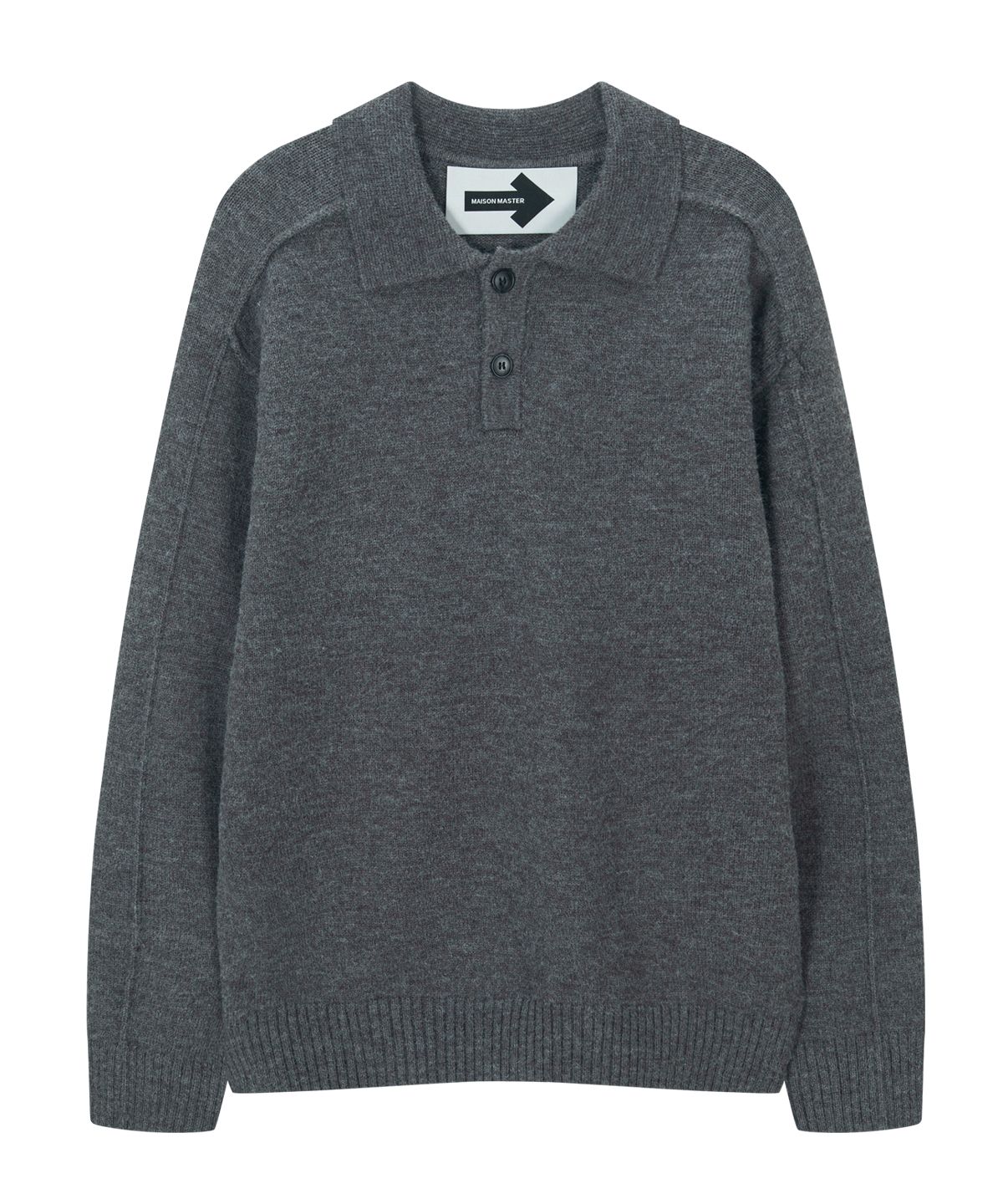 메종마스터(MAISON MASTER) 버튼 카라 가디건 브라운 (Buttoned Collared Cardigan /brown)