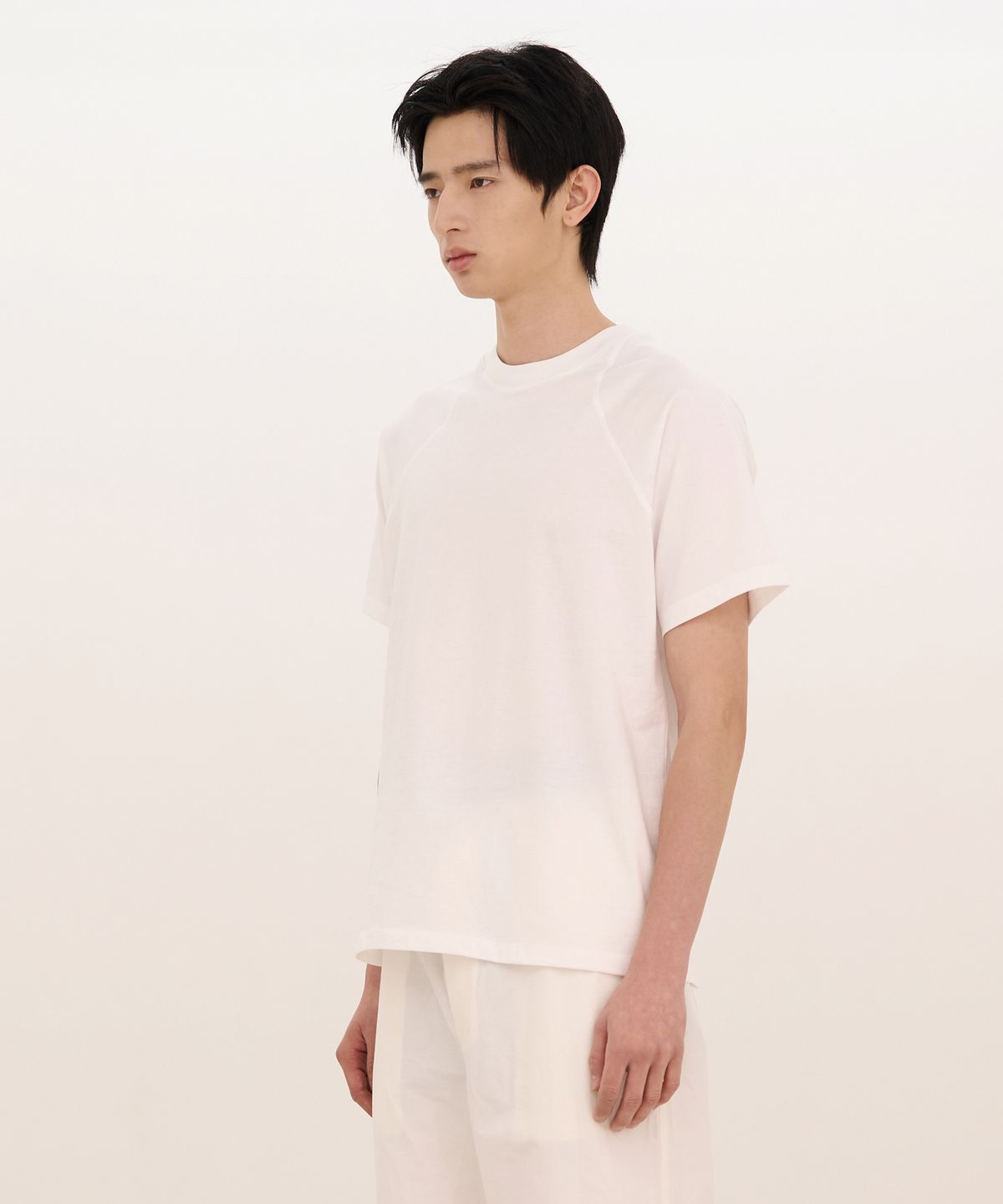 카사카사(KASAKASA) Curved Raglan T-Shirt White