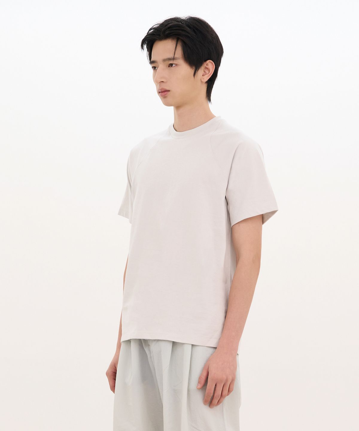 카사카사(KASAKASA) Curved Raglan T-Shirt Grey