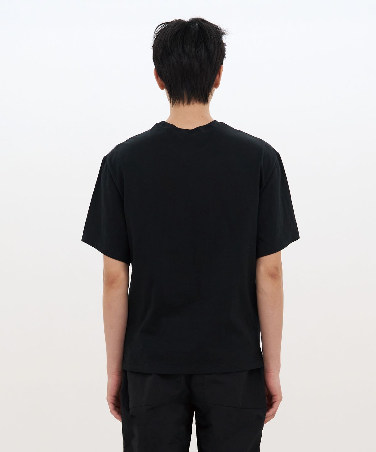 카사카사(KASAKASA) Drawstring Layered T-Shirt Black