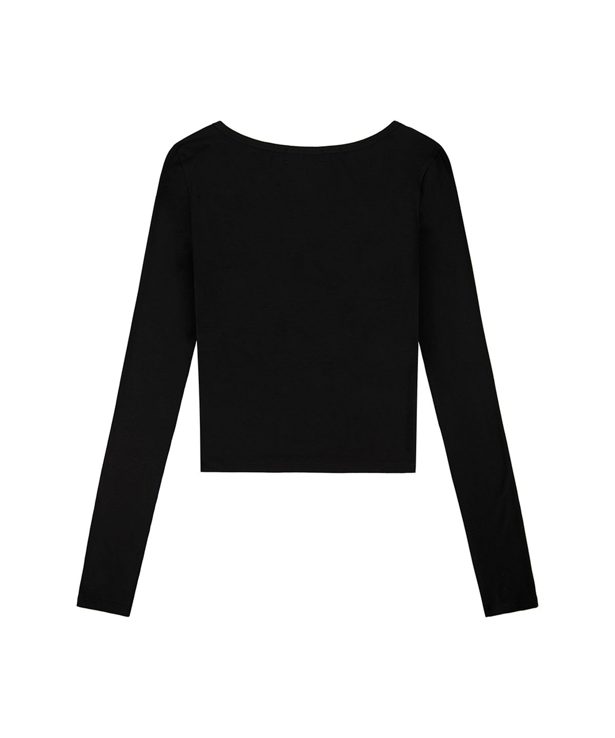 이와이이알(EYEER) Script Logo V-neck Wrap Long Sleeve - Black
