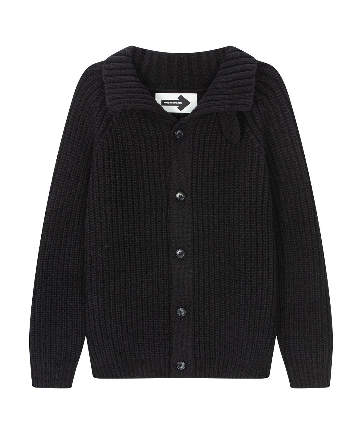 메종마스터(MAISON MASTER) 하이넥 가디건  블랙(black)