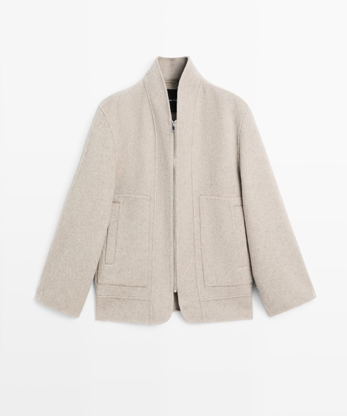마시모두띠(MASSIMO DUTTI) 지퍼 디테일 울 블렌드 코트