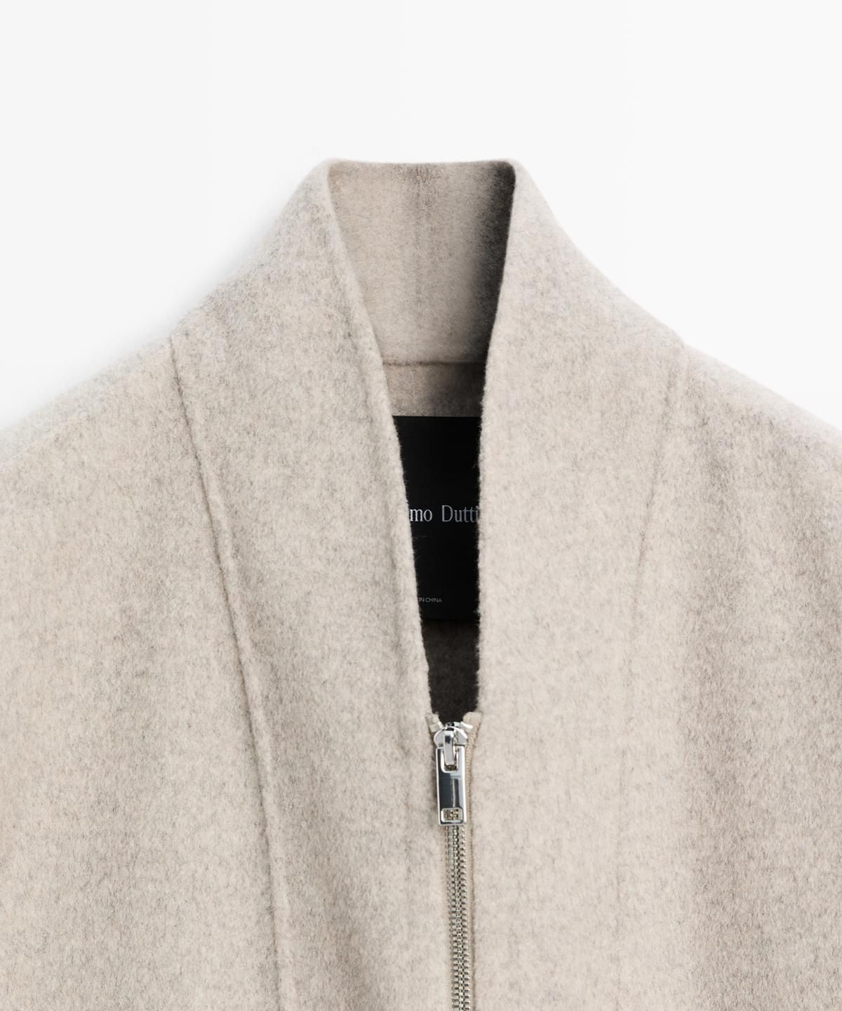 마시모두띠(MASSIMO DUTTI) 지퍼 디테일 울 블렌드 코트