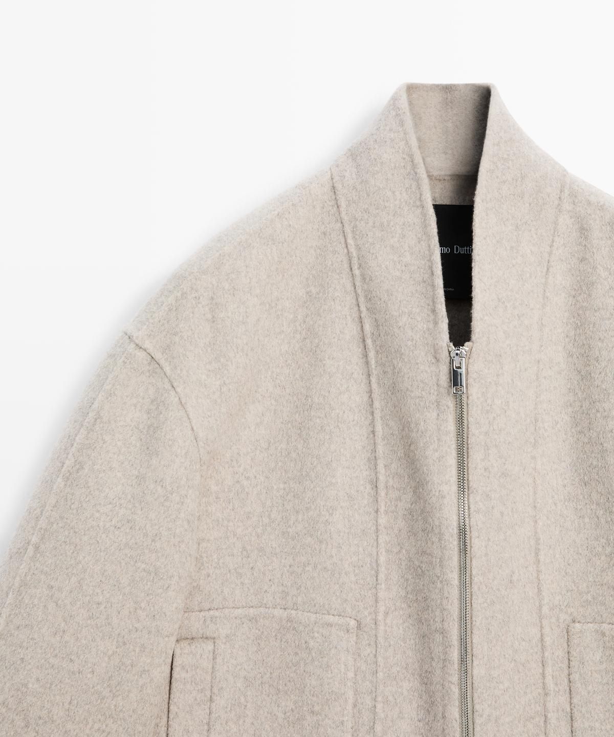 마시모두띠(MASSIMO DUTTI) 지퍼 디테일 울 블렌드 코트