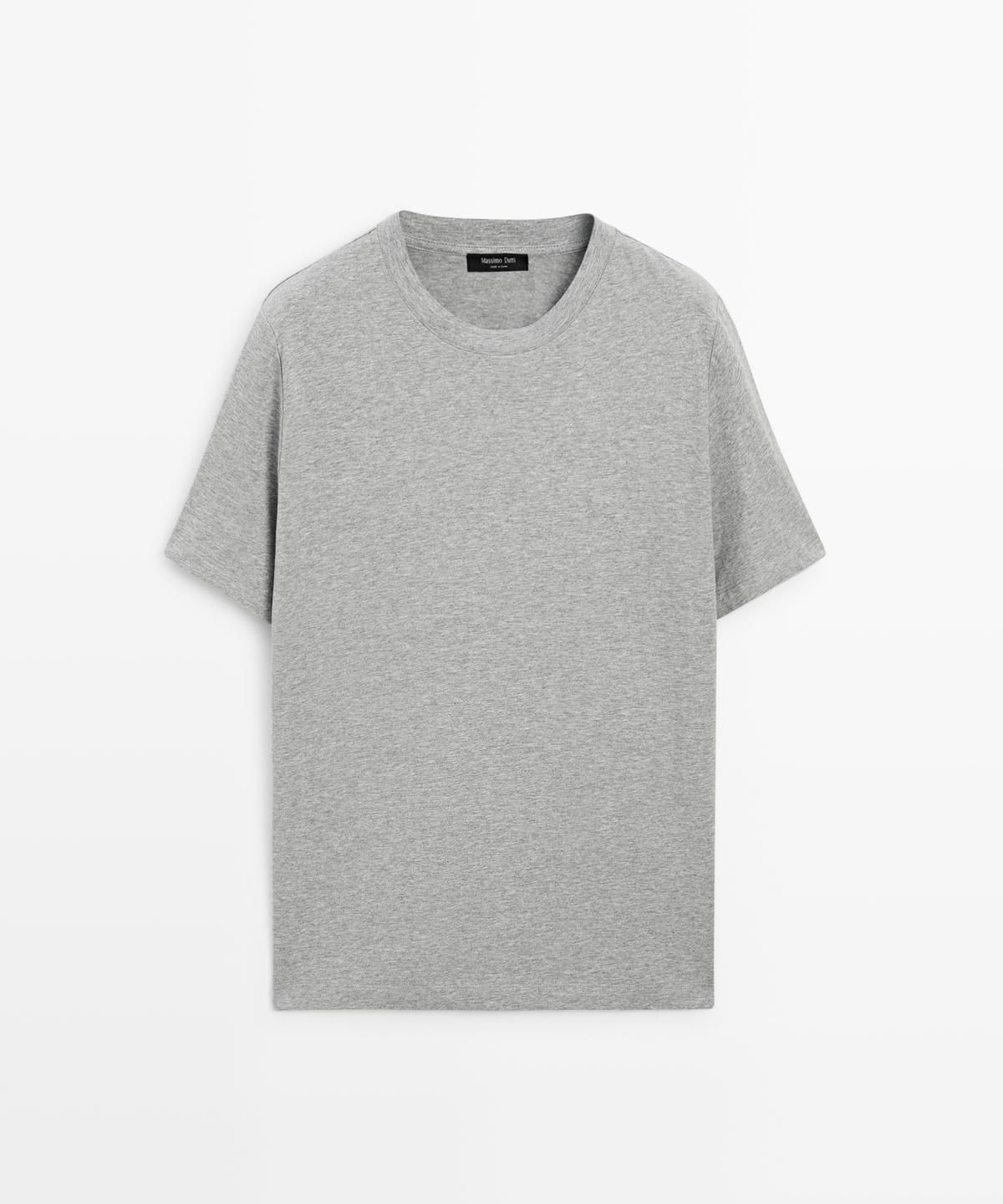 마시모두띠(MASSIMO DUTTI) 멜란지 코튼 반팔 티셔츠