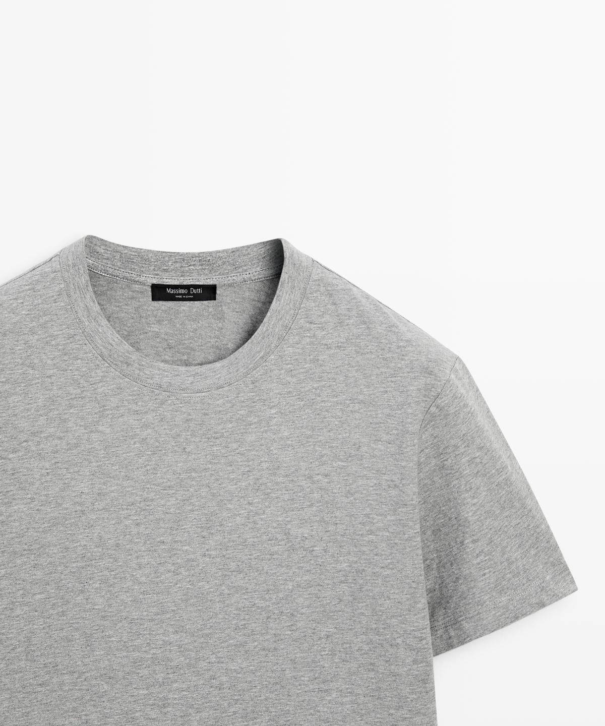 마시모두띠(MASSIMO DUTTI) 멜란지 코튼 반팔 티셔츠