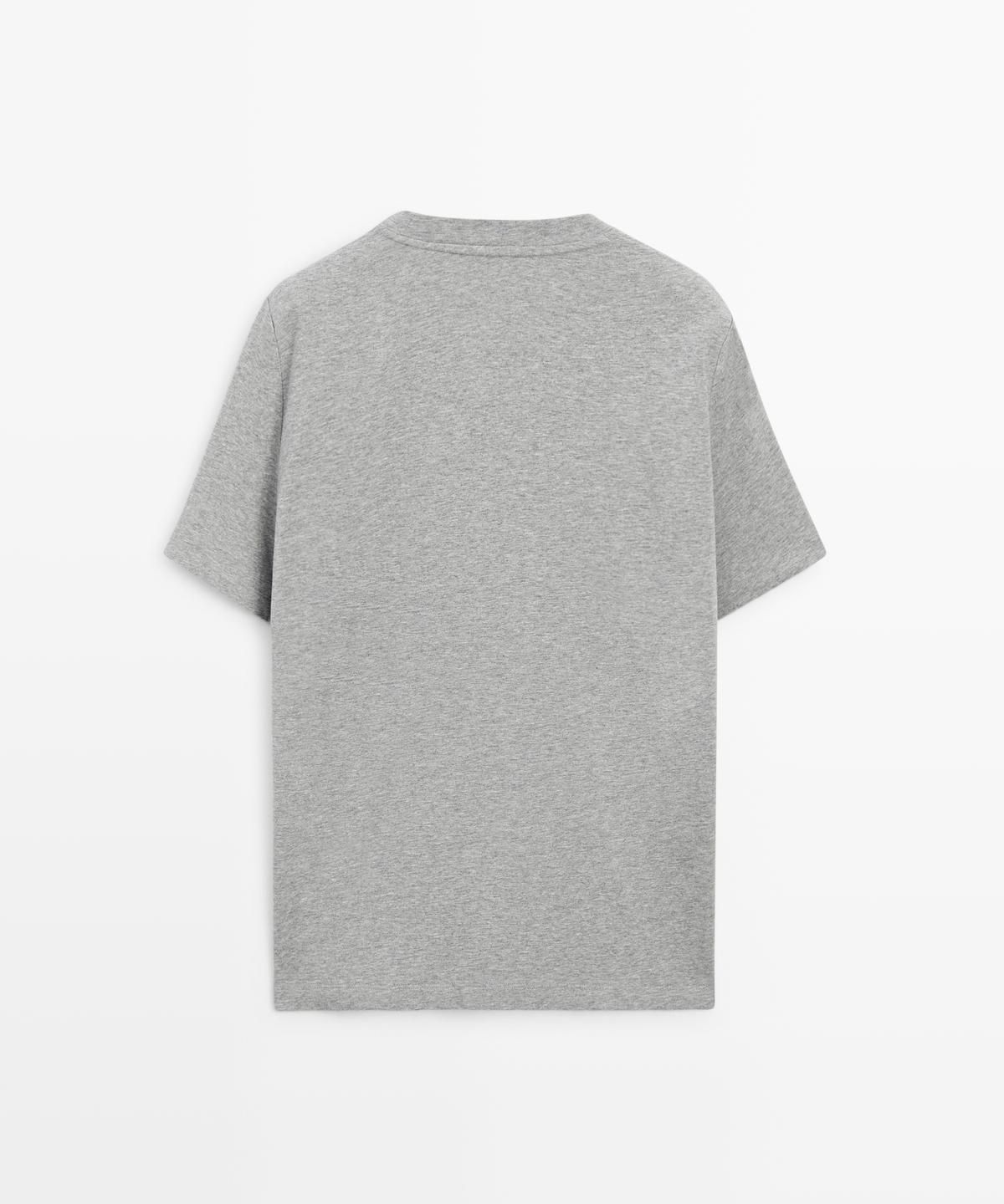 마시모두띠(MASSIMO DUTTI) 멜란지 코튼 반팔 티셔츠