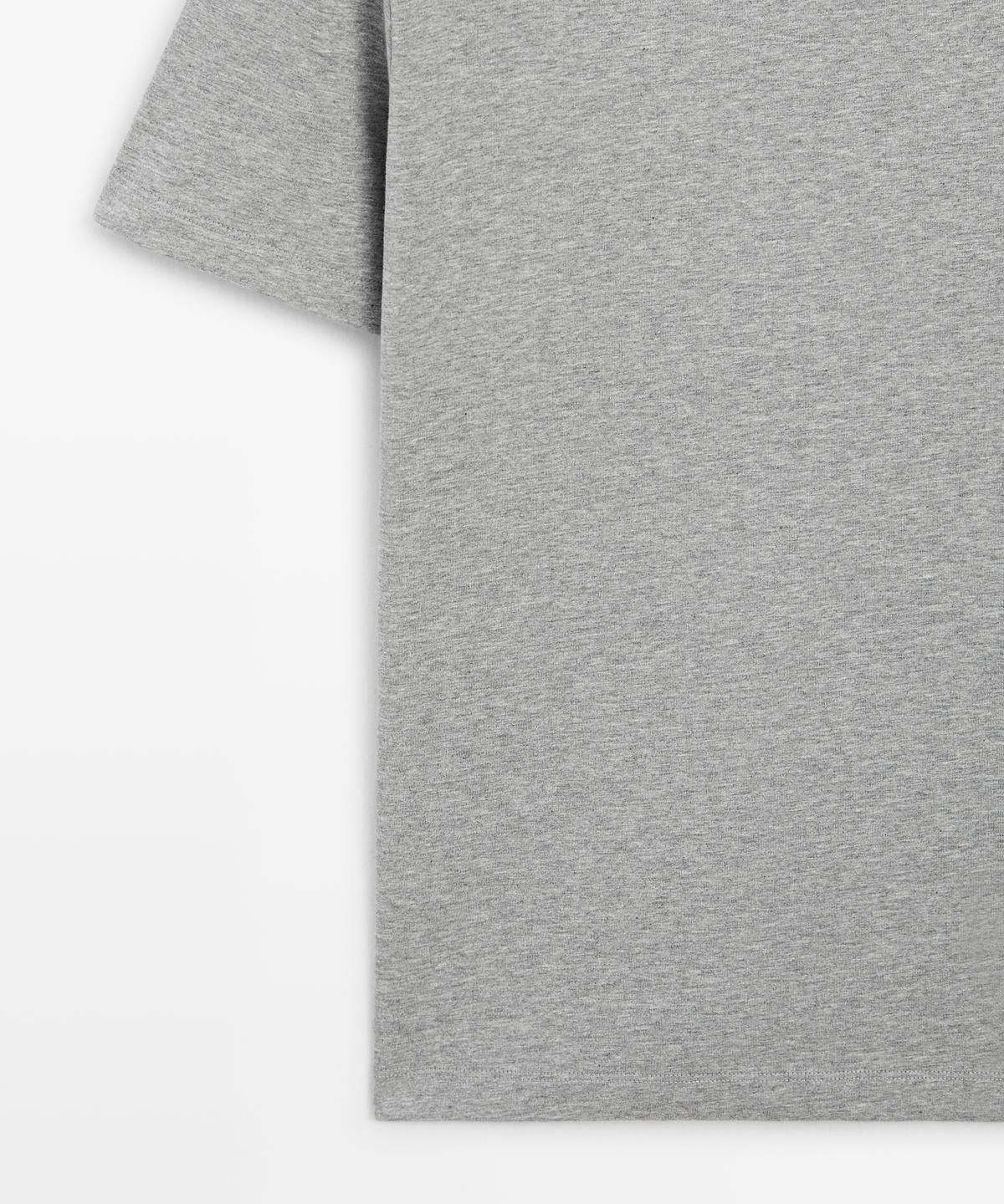 마시모두띠(MASSIMO DUTTI) 멜란지 코튼 반팔 티셔츠