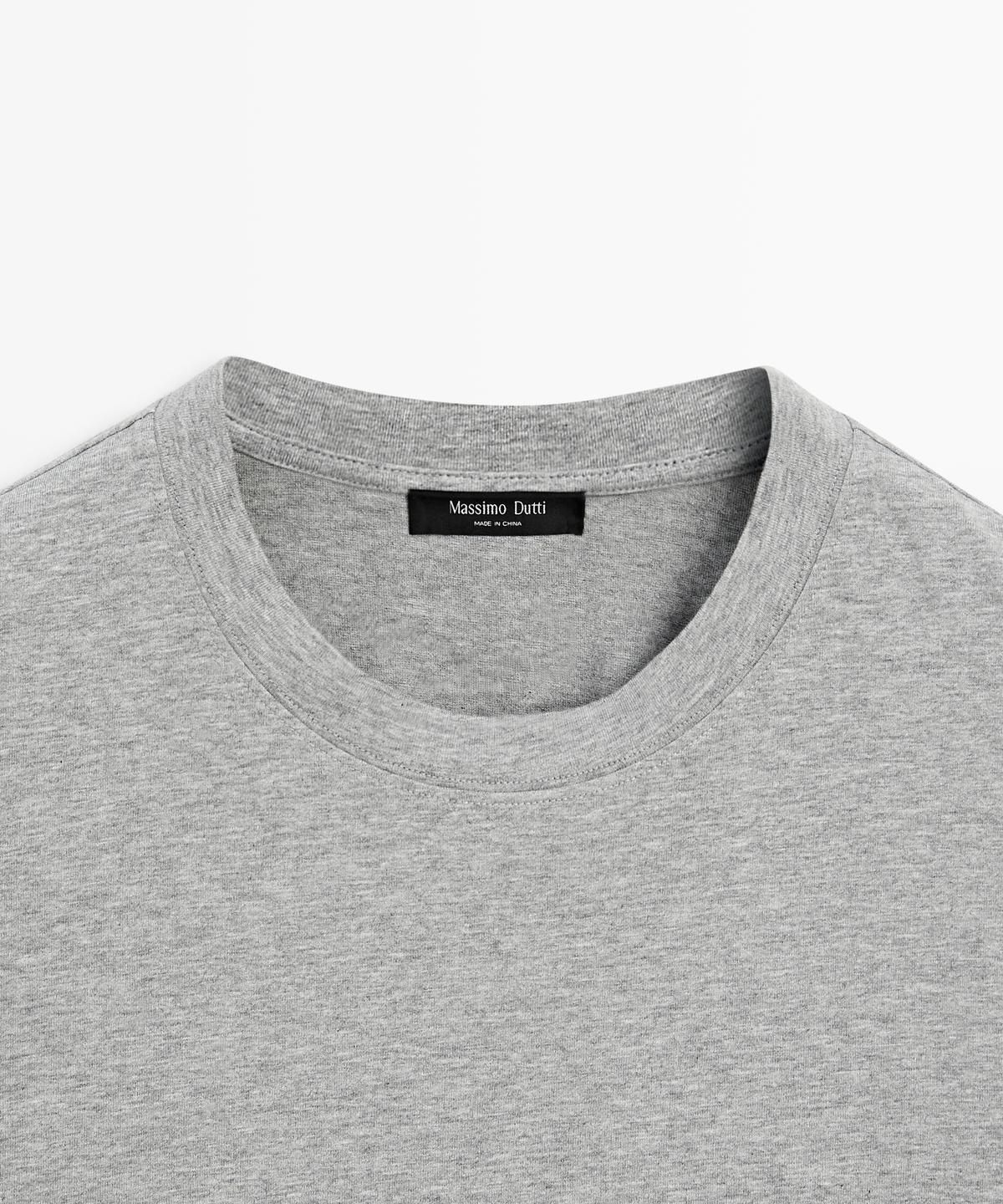 마시모두띠(MASSIMO DUTTI) 멜란지 코튼 반팔 티셔츠