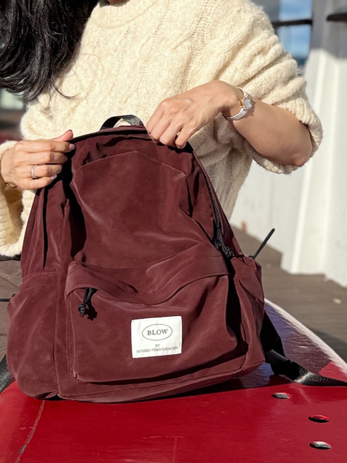 블로우(BLOW) 파우더  백팩(Powder Faux Suede Backpack) _ 3Color