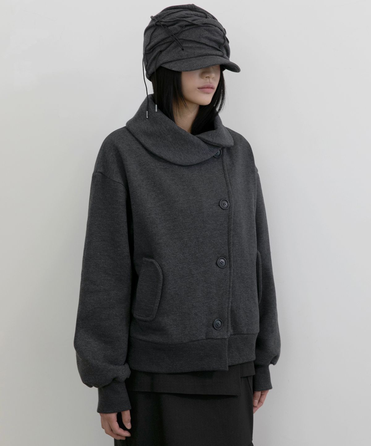 플레어업(FLAREUP) Soi Draped Cap (FL-743_Charcoal)