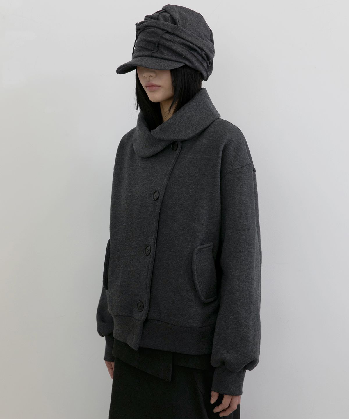 플레어업(FLAREUP) Soi Draped Cap (FL-743_Charcoal)