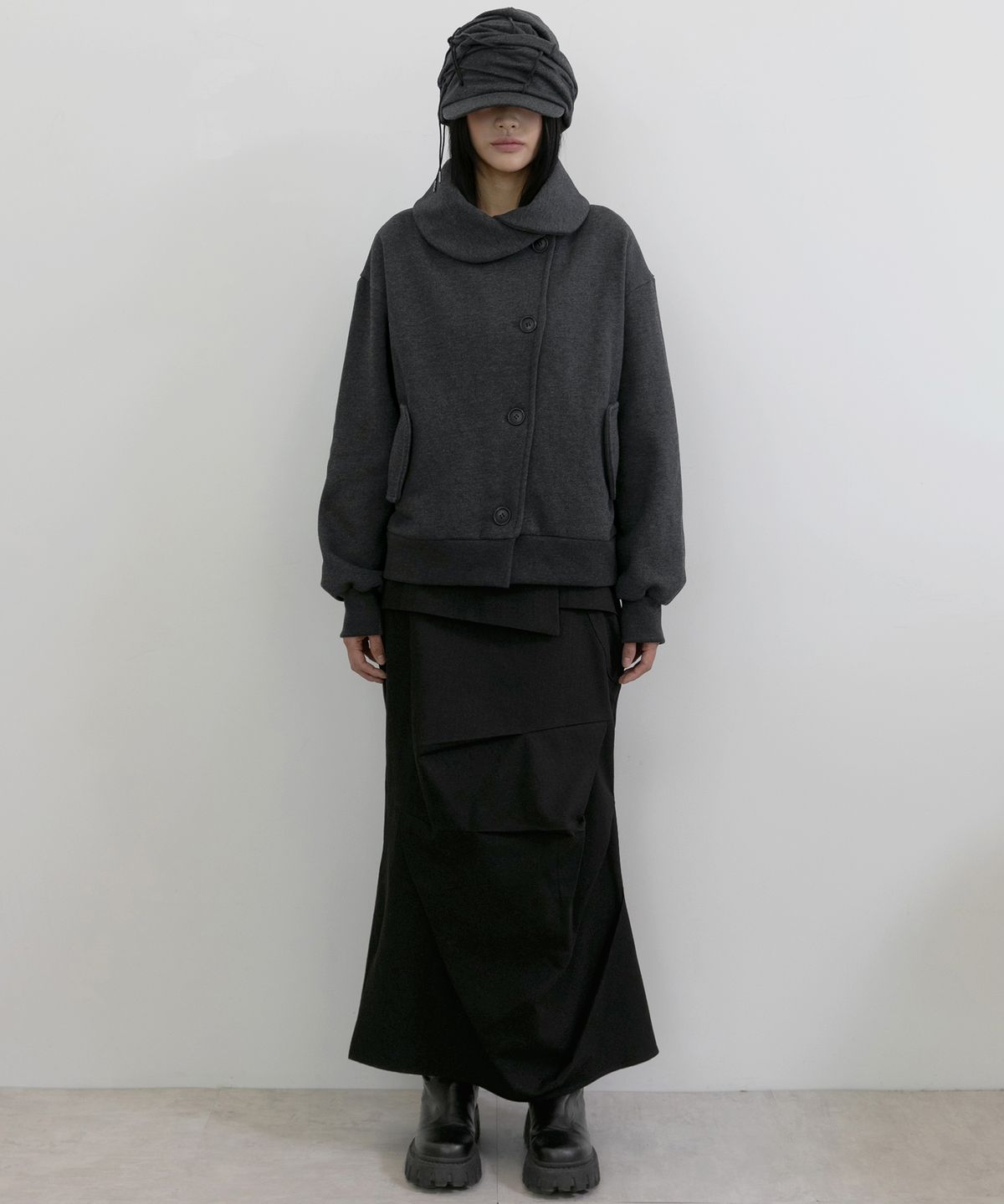 플레어업(FLAREUP) Soi Draped Cap (FL-743_Charcoal)