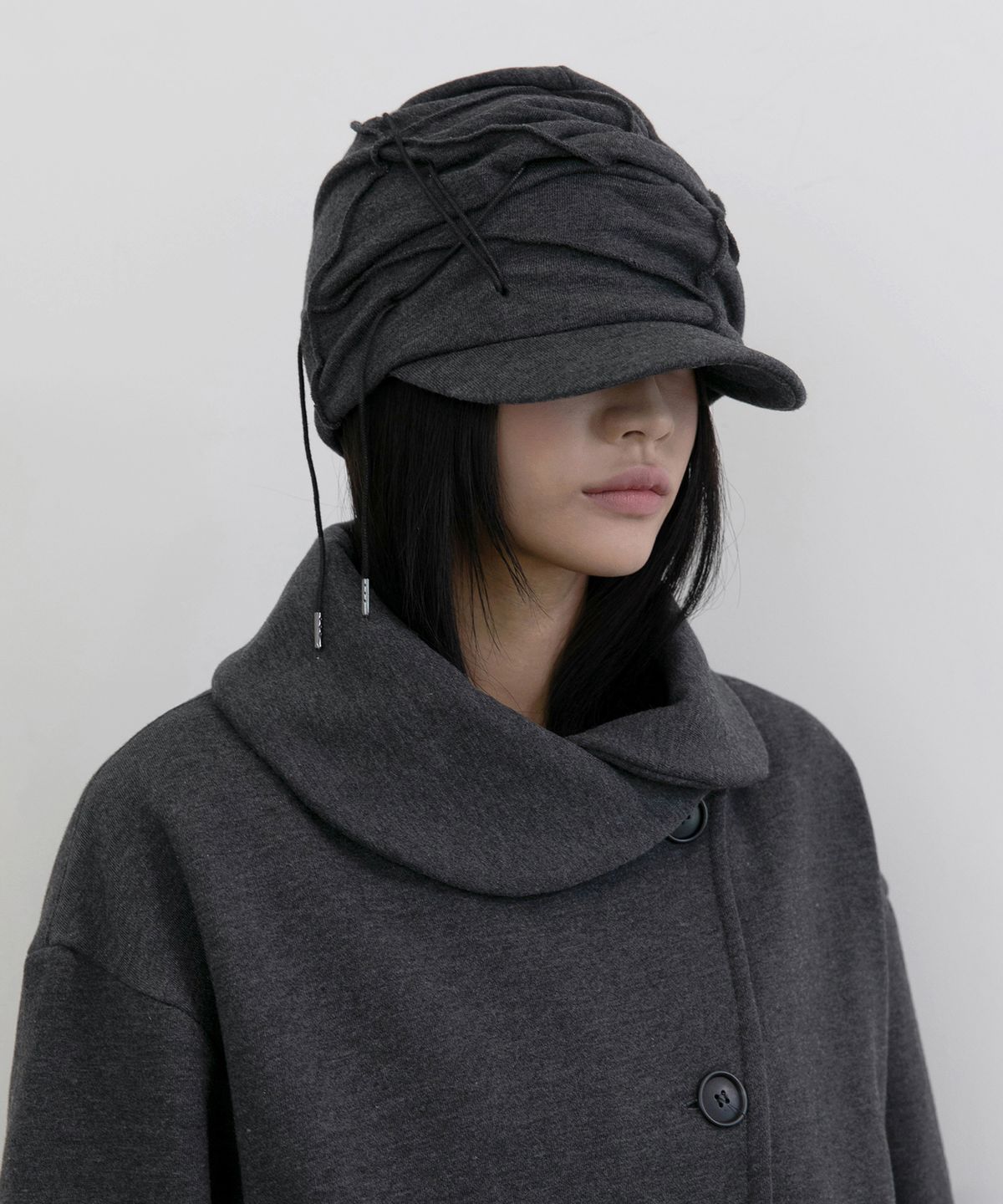 플레어업(FLAREUP) Soi Draped Cap (FL-743_Charcoal)