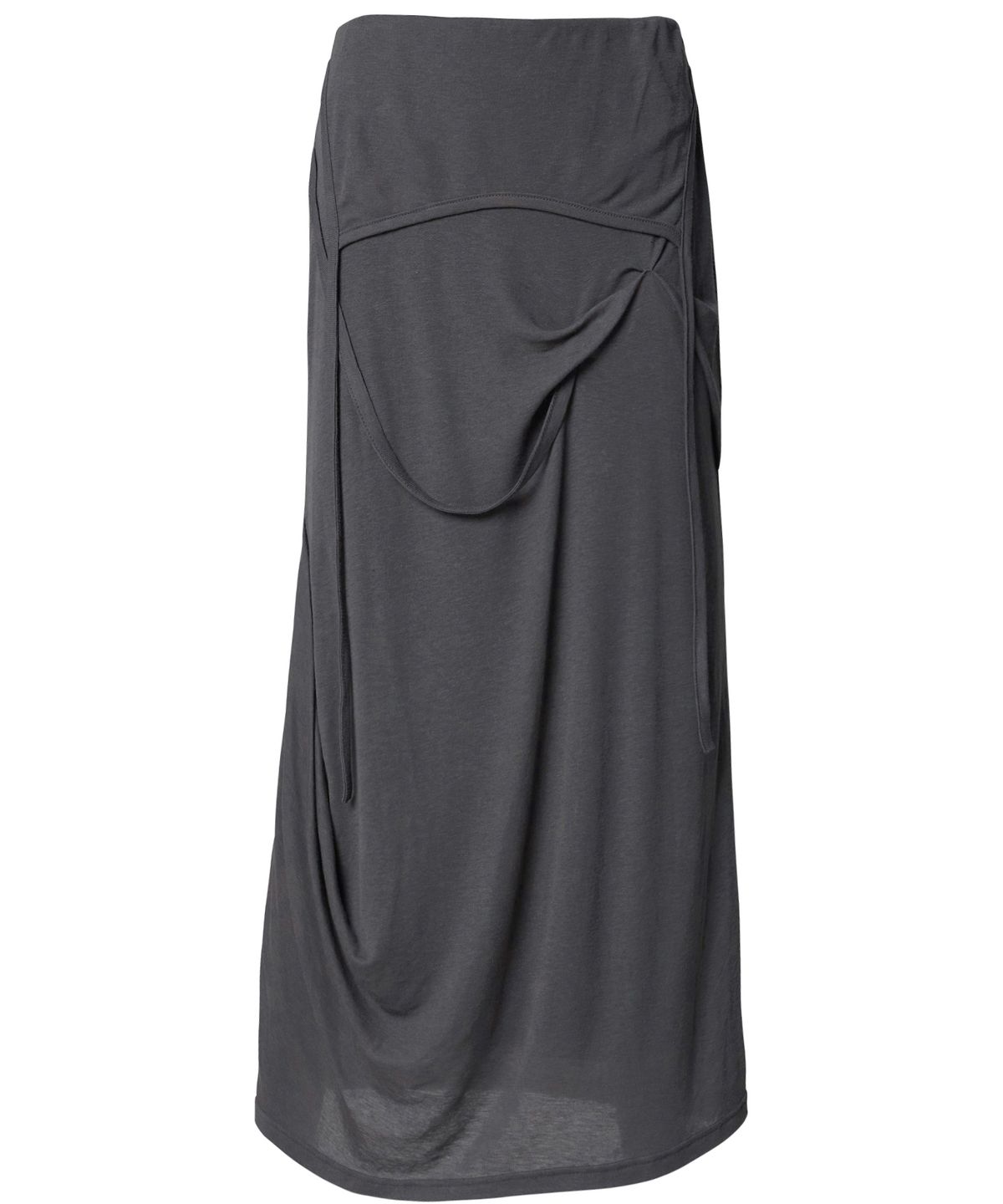 플레어업(FLAREUP) Asymmetrical Draped Long Skirt (FL-263_Dark Gray)