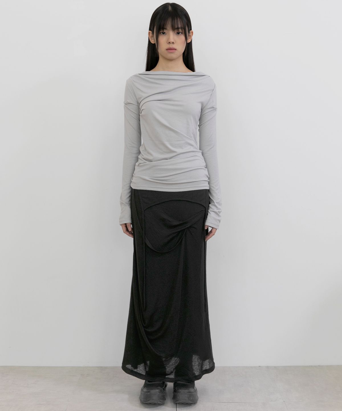 플레어업(FLAREUP) 2.Drape Long Sleeve (FL-146_Light Gray)