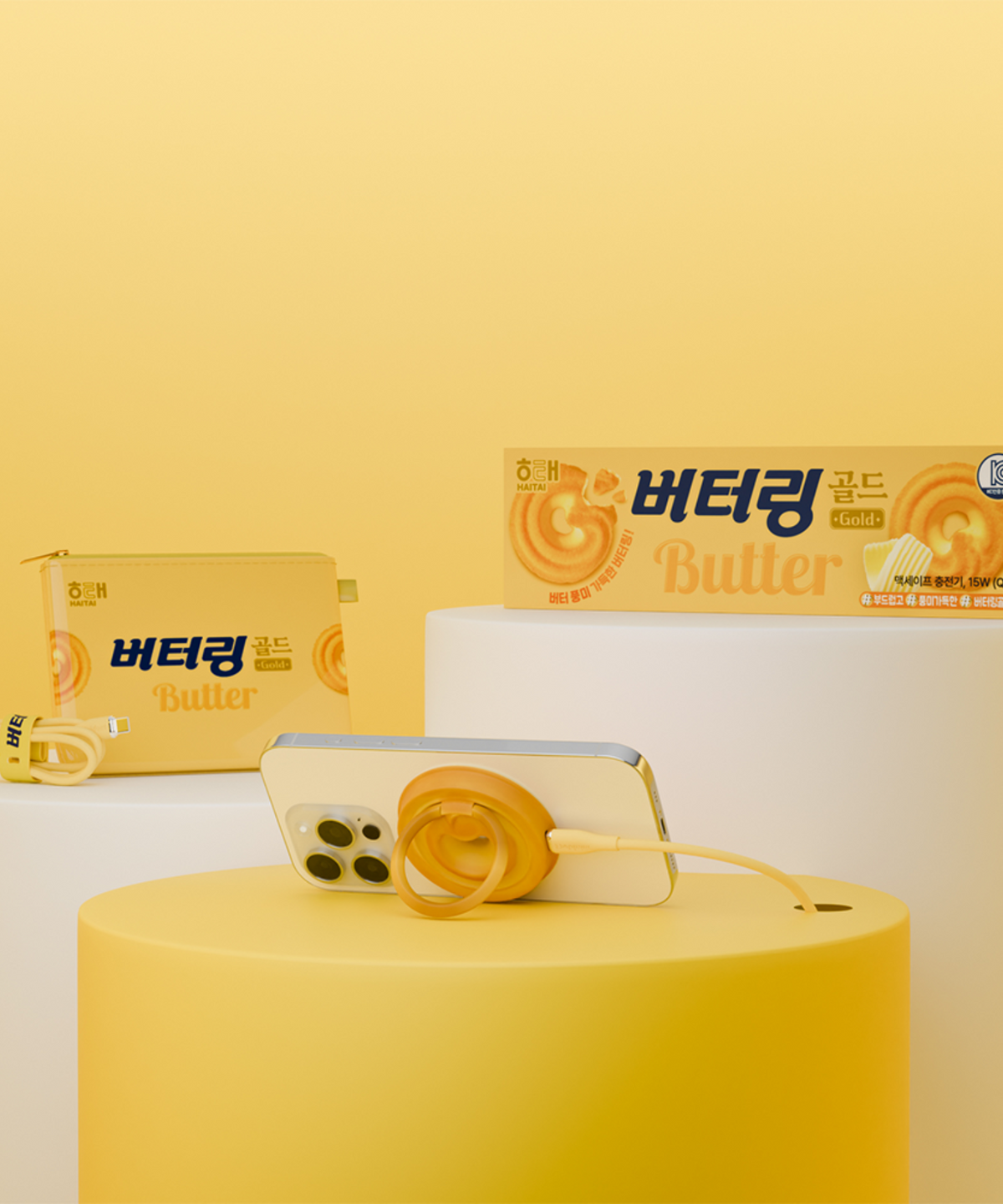 미니덕트(MINIDUCT) [미니덕트x해태제과]버터링 QI2 맥세이프 고속 무선충전기