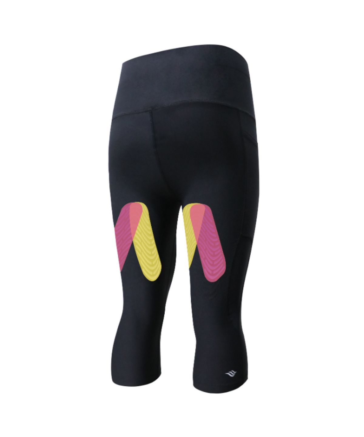 웨이브웨어(WAVEWEAR) 무릎 & 햄스트링 스포츠테이핑 컴프레션 7부 레깅스 CY20