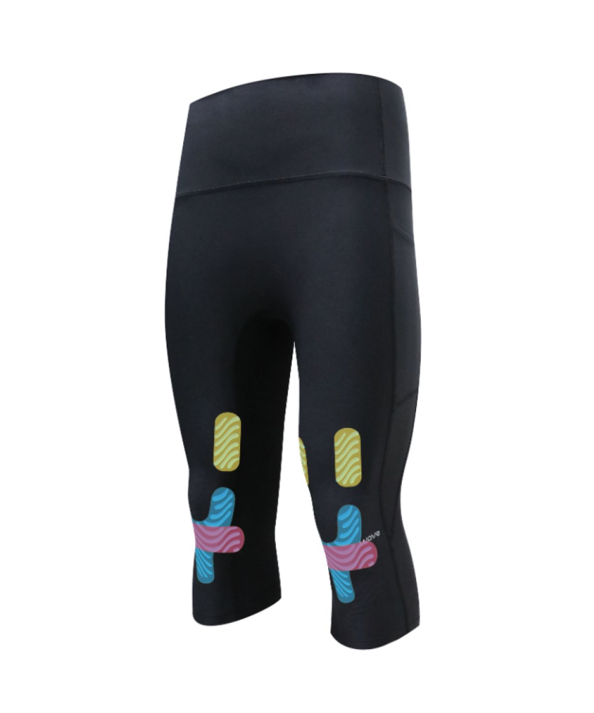 웨이브웨어(WAVEWEAR) 무릎 & 햄스트링 스포츠테이핑 컴프레션 7부 레깅스 CY20