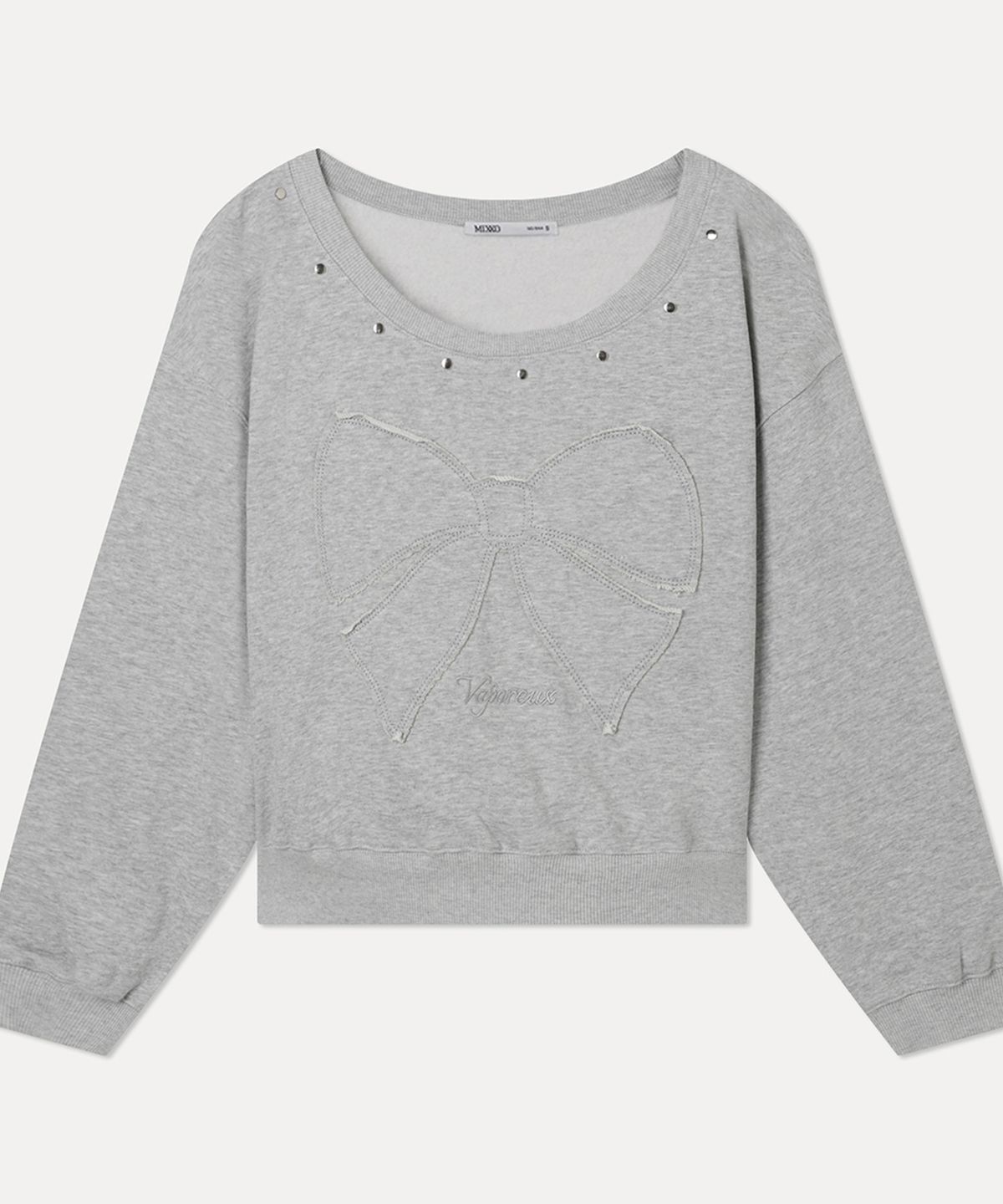 미쏘(MIXXO) 기모 스터드 원숄더 스웻 셔츠  RE LWFV49A_MIWLWG12QA