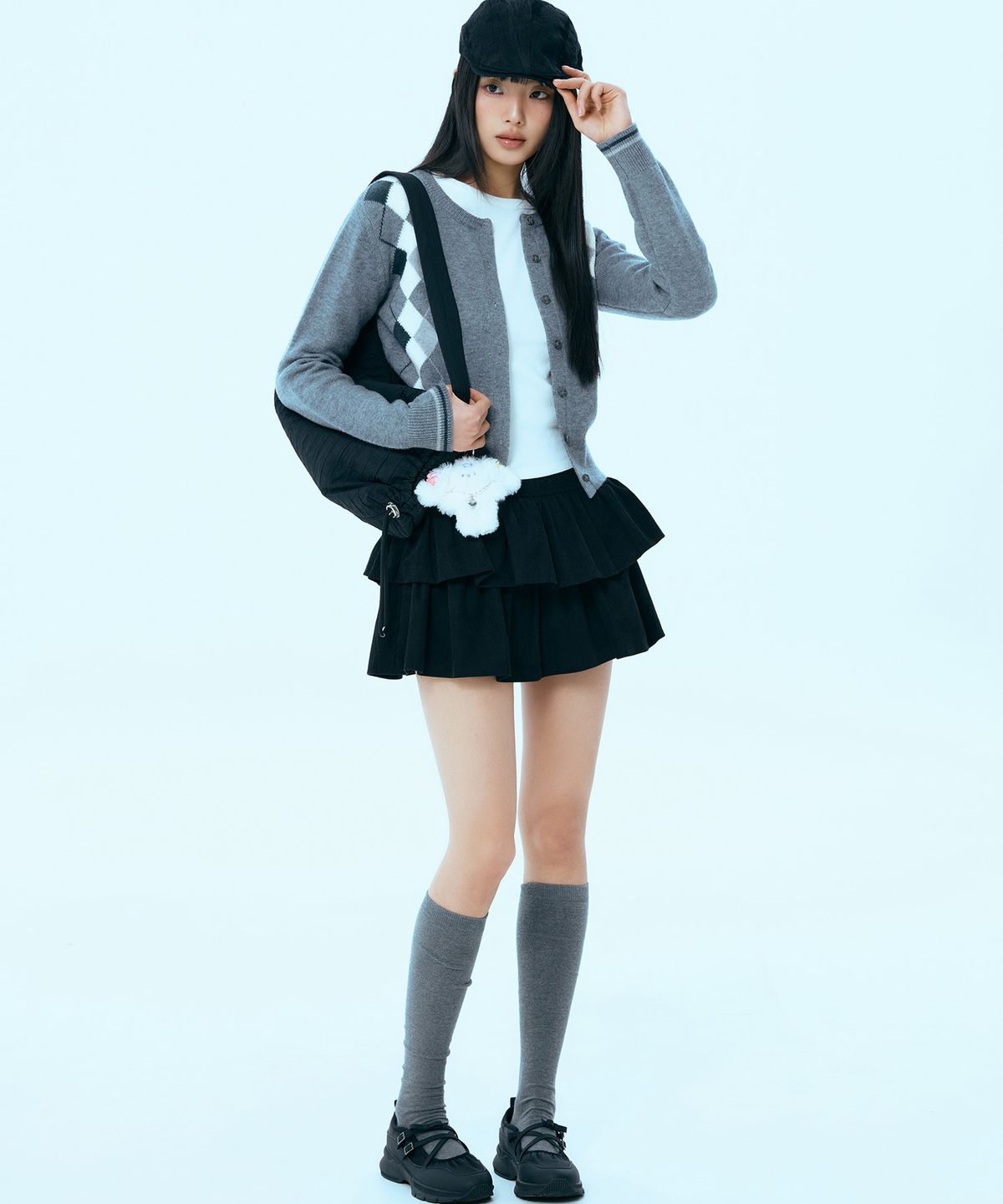 미쏘(MIXXO) 코듀로이 캉캉 미니스커트_MIWWHG33SS