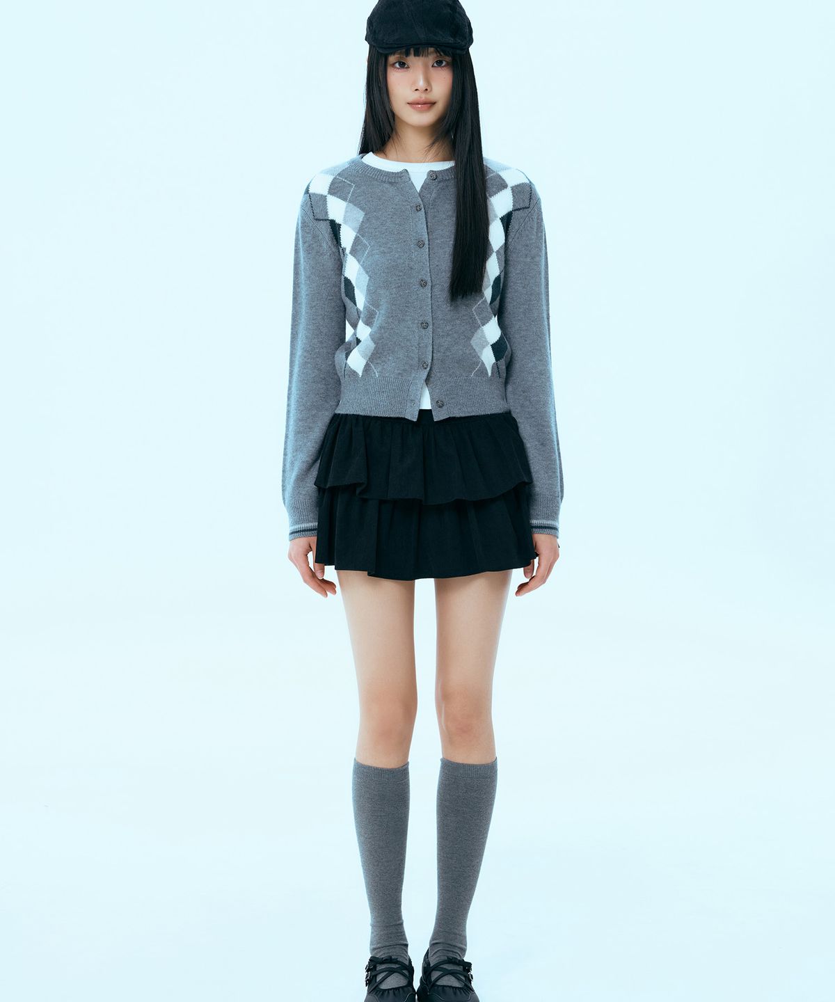 미쏘(MIXXO) 코듀로이 캉캉 미니스커트_MIWWHG33SS