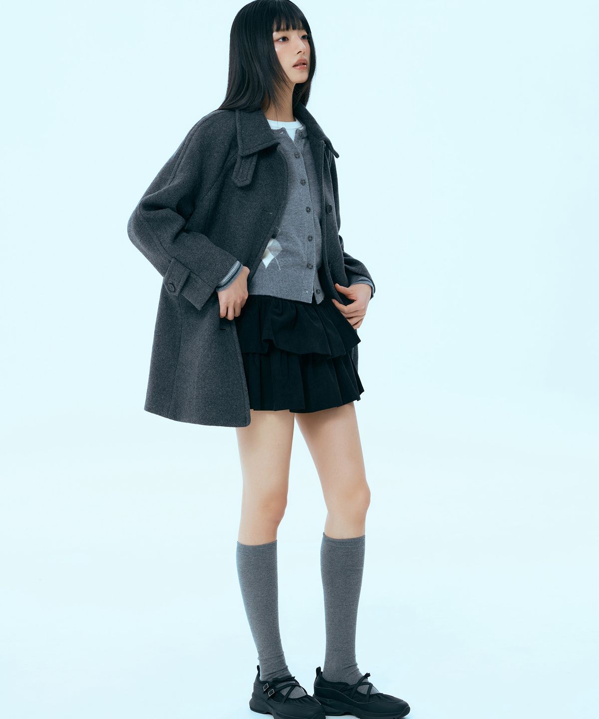 미쏘(MIXXO) 코듀로이 캉캉 미니스커트_MIWWHG33SS