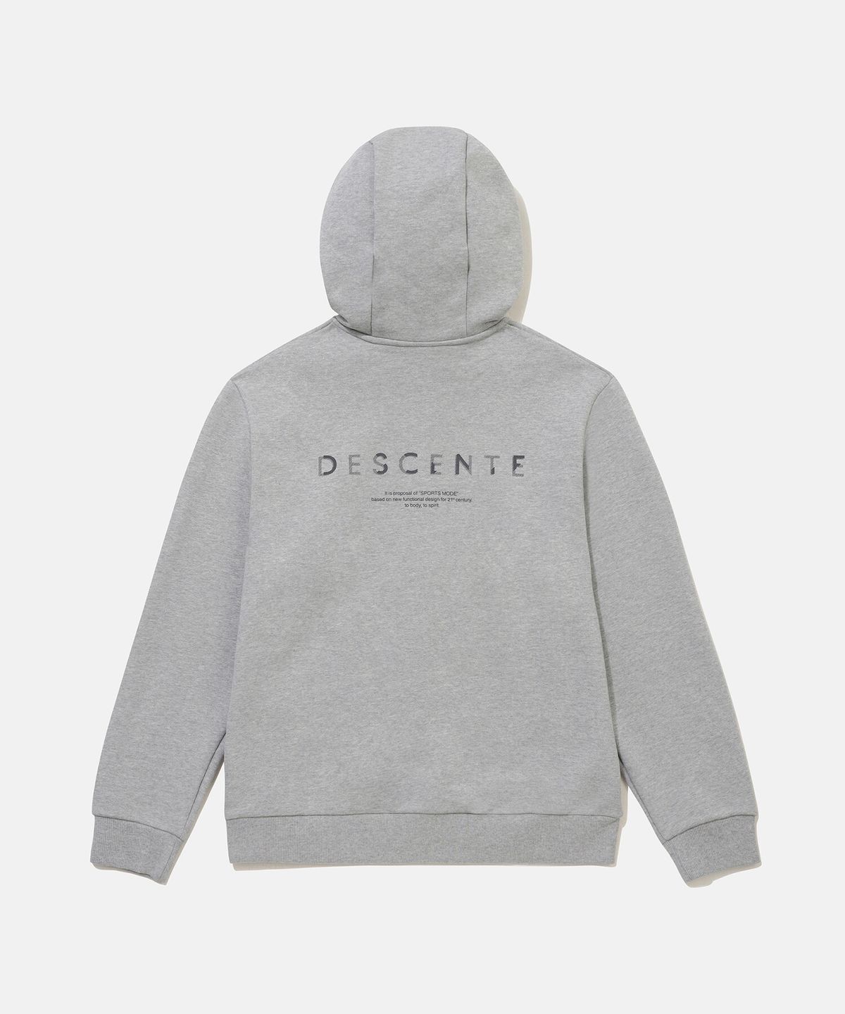 데상트(DESCENTE) 스포츠테리 오버핏 후드 집업 자켓 멜란지 그레이 SR123UFT11