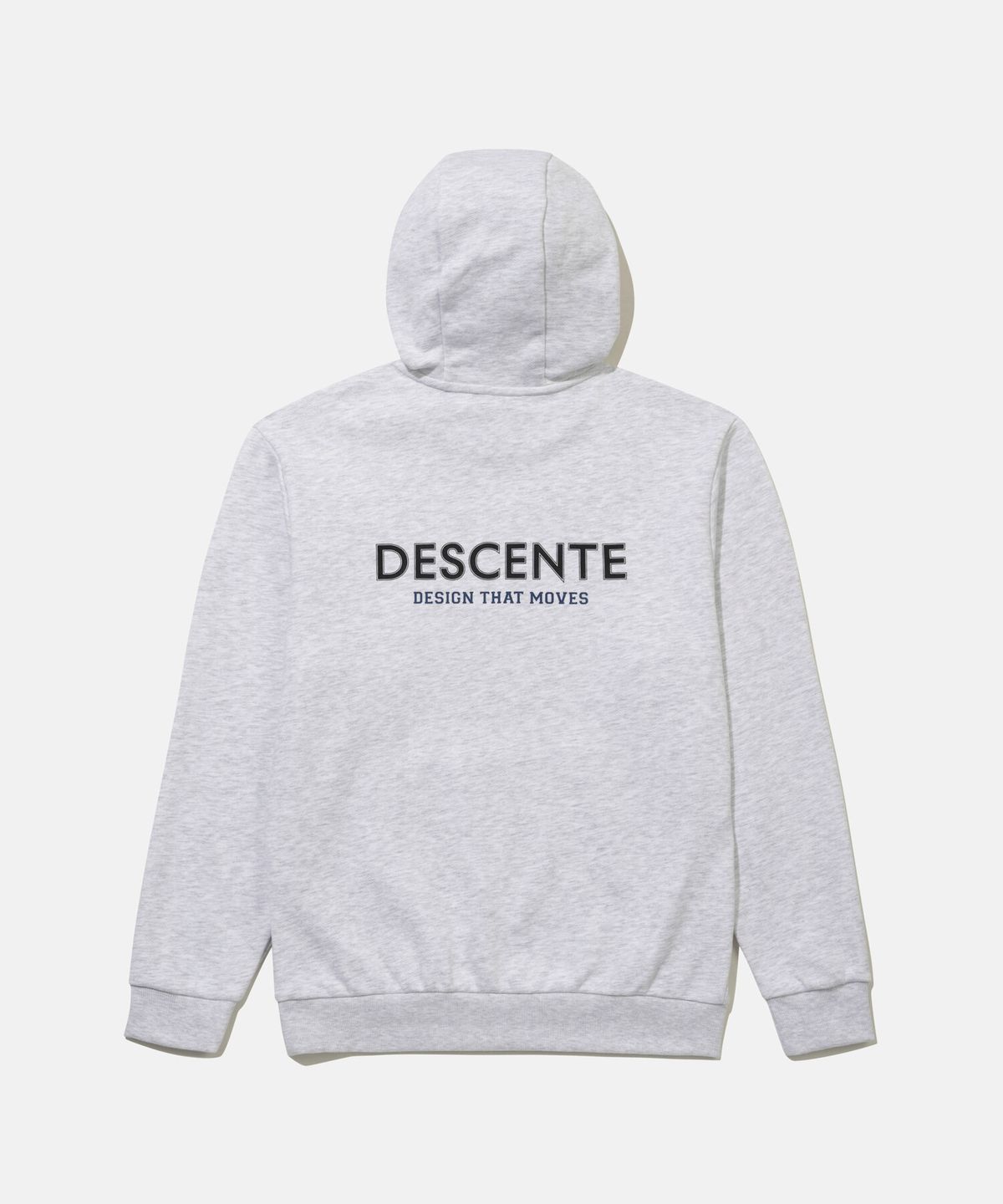 데상트(DESCENTE) 백그래픽 후드 티셔츠 라이트 그레이 SR123UHD12