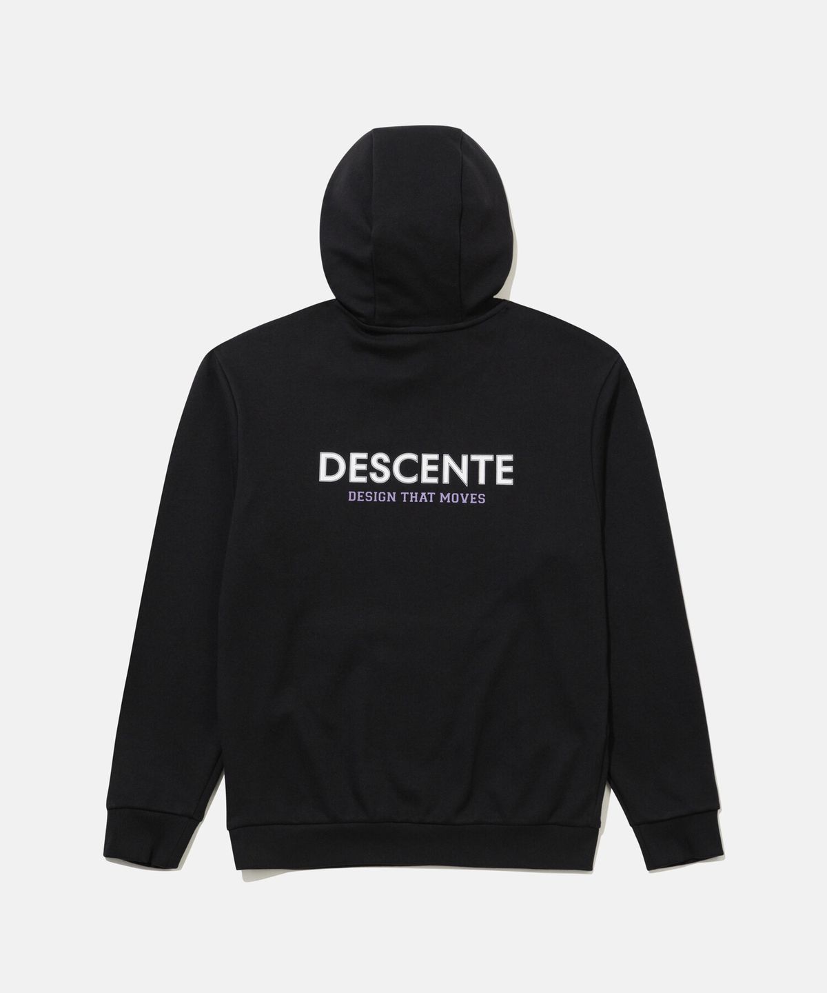 데상트(DESCENTE) 백그래픽 후드 티셔츠 블랙 SR123UHD12