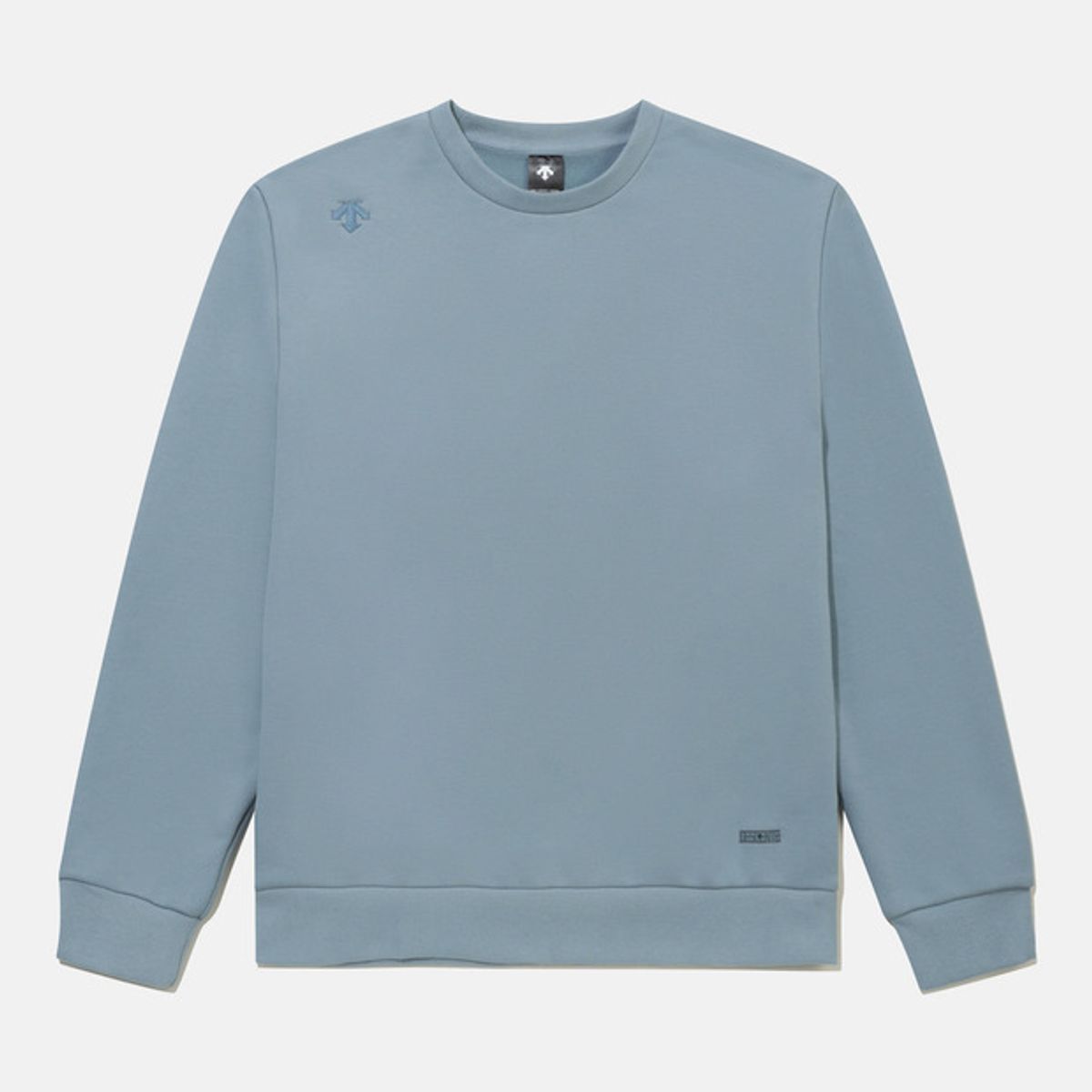 데상트(DESCENTE) 스포츠테리 워딩 로고 맨투맨 블루 SR123UHT11