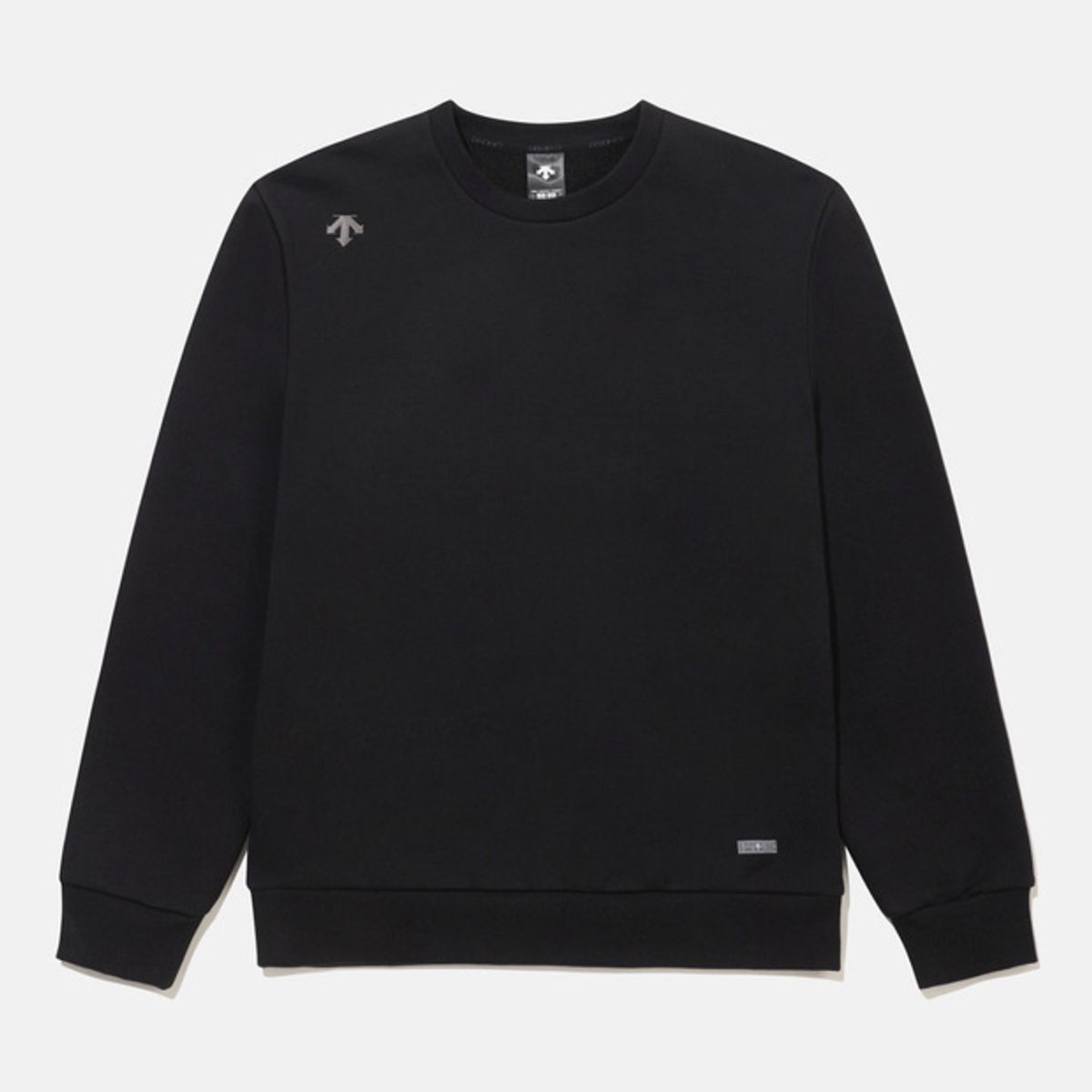 데상트(DESCENTE) 스포츠테리 워딩 로고 맨투맨 블랙 SR123UHT11