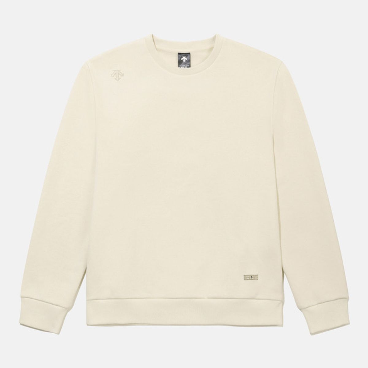 데상트(DESCENTE) 스포츠테리 워딩 로고 맨투맨 아이보리 SR123UHT11