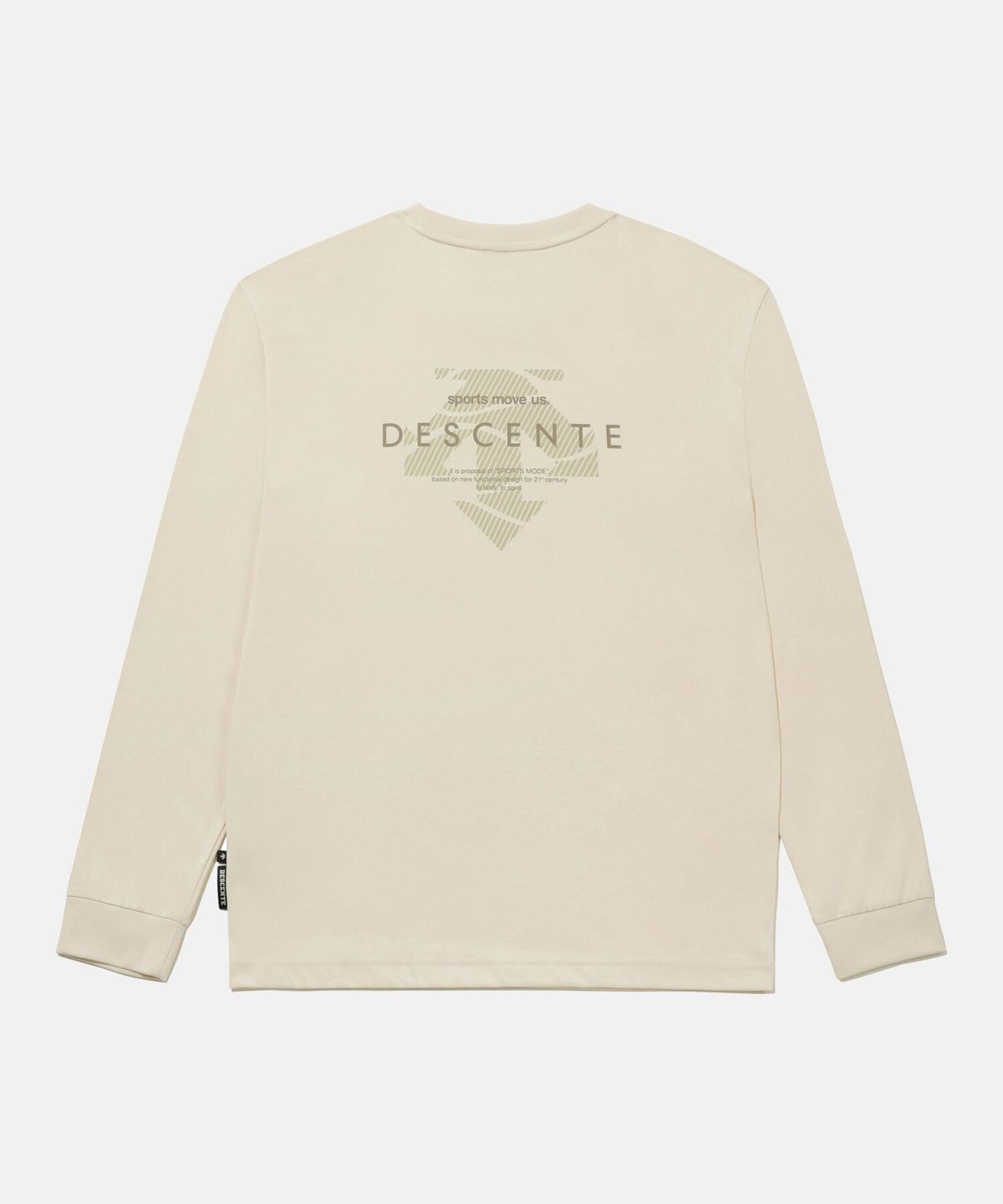 데상트(DESCENTE) 스피릿 백그래픽 긴팔 티셔츠 아이보리 SR123UTL13